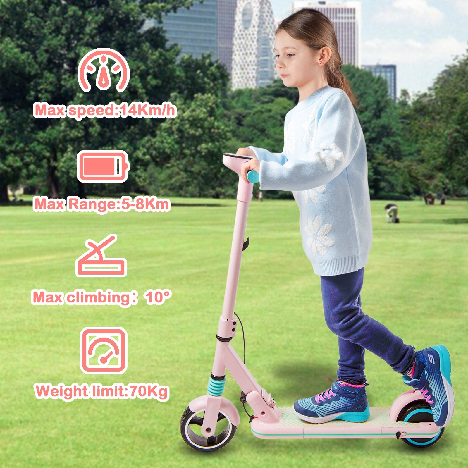 Children's Electric Scooter 14km/h 130W Foldable LED Screen Pink EAN (GTIN) 9331506252169