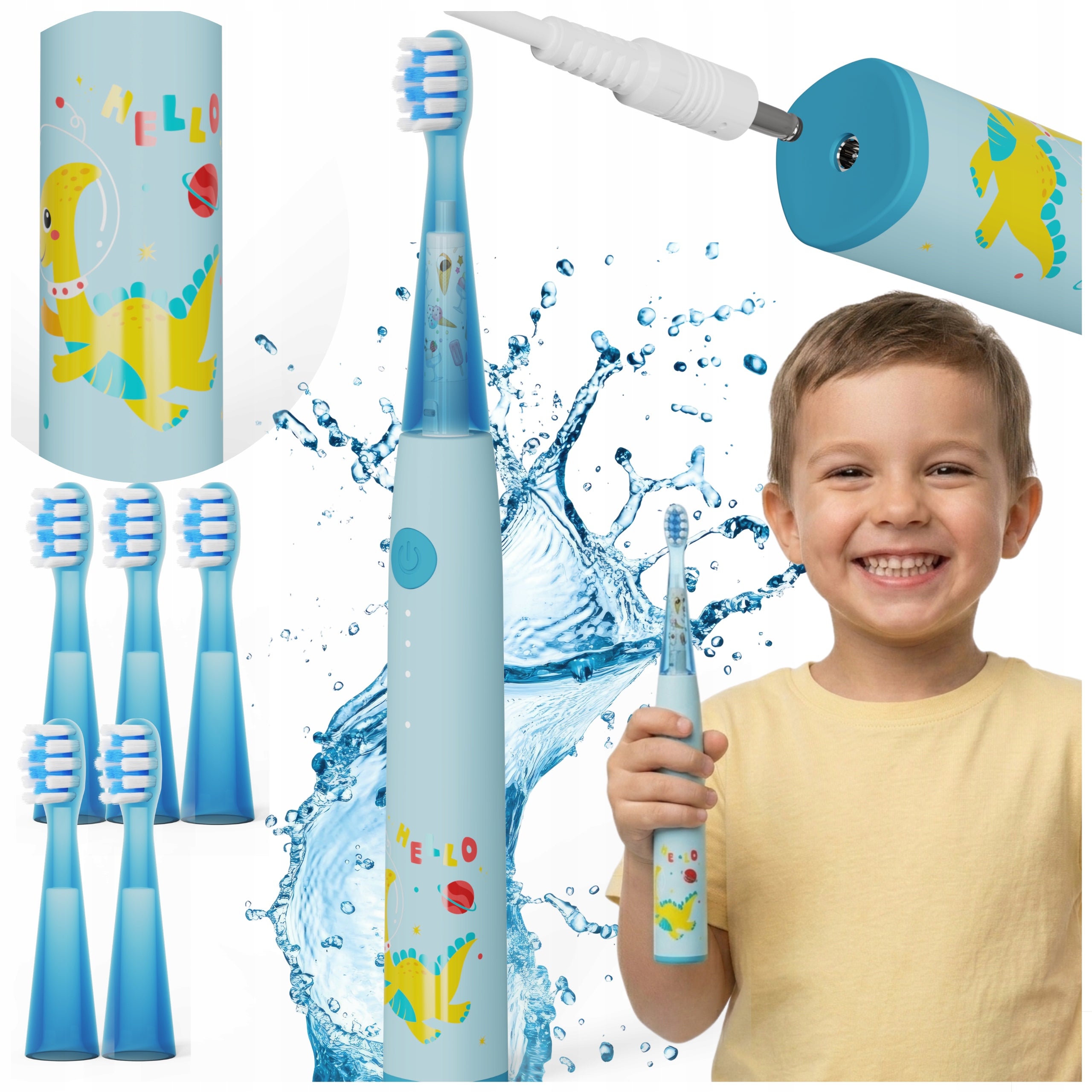 Children's Electric Sonic Toothbrush LED + 5 Pulse Tips
