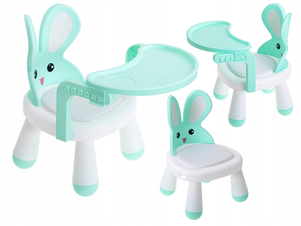 Children's Feeding Chair Tray Play Table Folding Mint