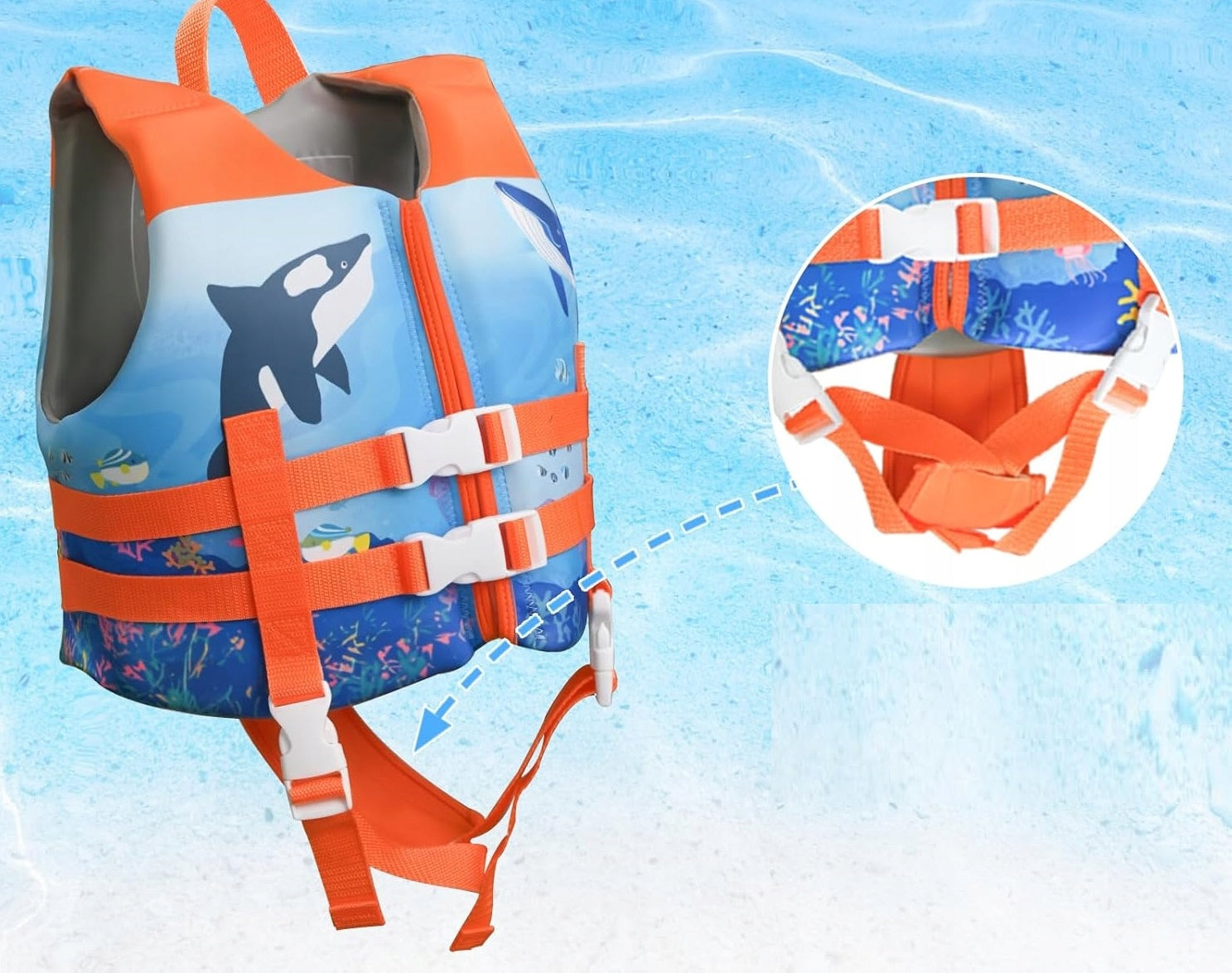 Children's Foam Displacement Vest 13-20kg for Learning to Swim 2-4 S Model Kamizelka Ratunkowa S