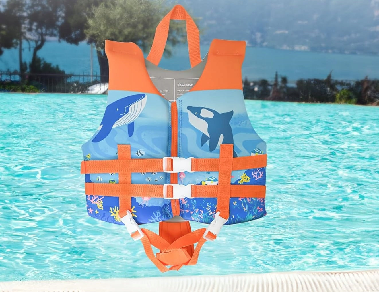 Children's Foam Displacement Vest 13-20kg for Learning to Swim 2-4 S Type rescue