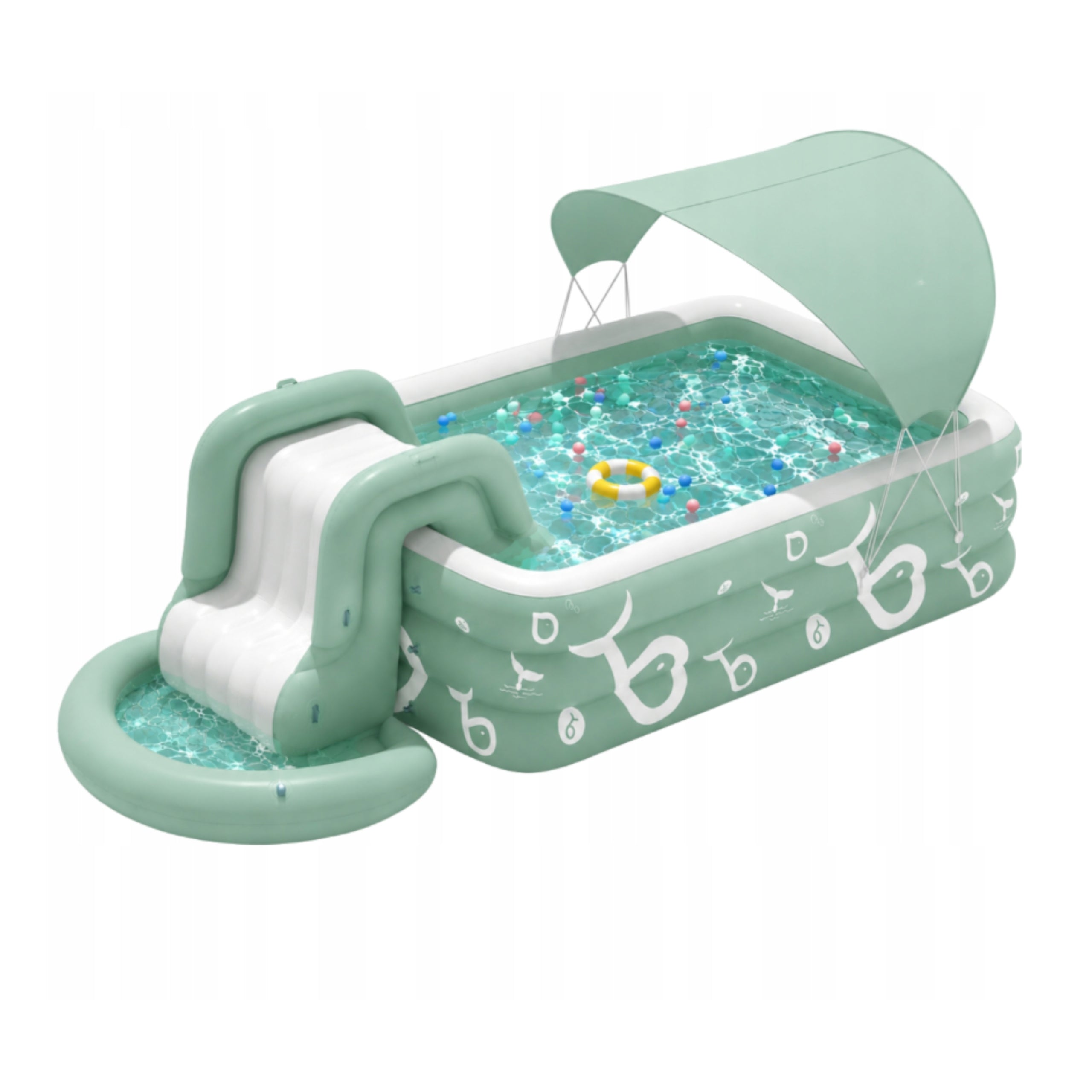 Children's Garden SWIMMING POOL INFLATABLE Large Slide Canopy UV Shower Tray 300 Brand KIK
