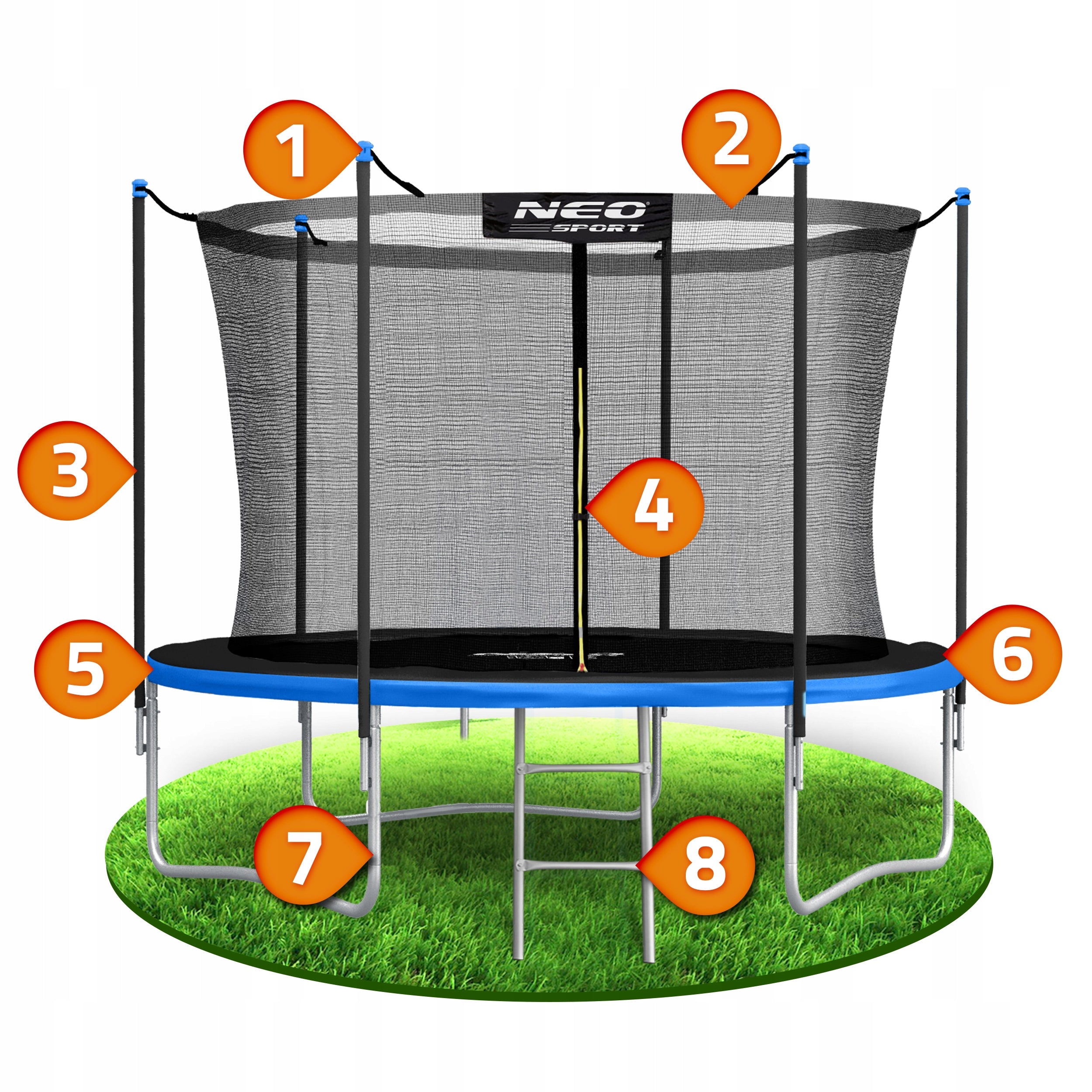 Children's Garden Trampoline 183cm 6ft + LADDER INNER MESH EAN (GTIN) 5903890620950