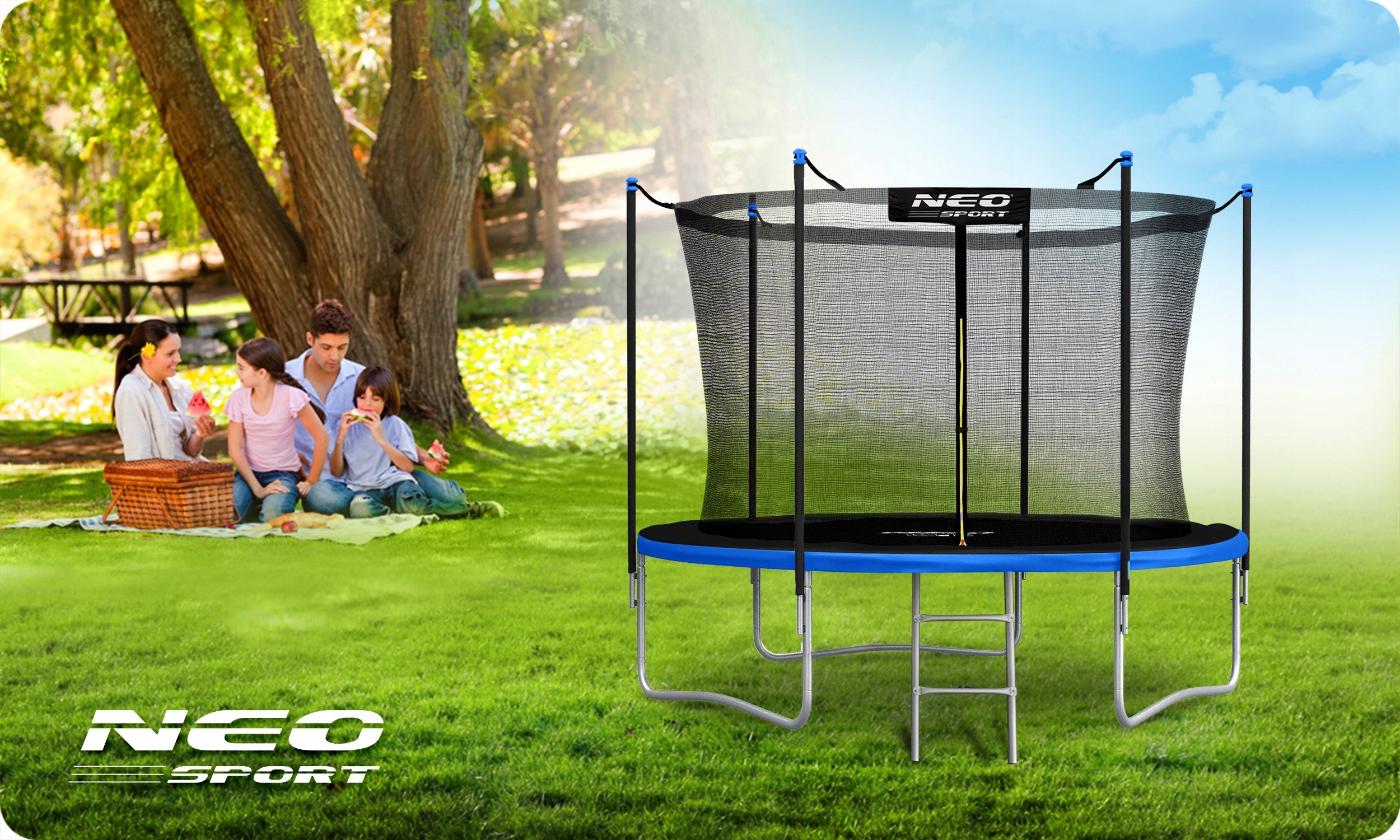 Children's Garden Trampoline 183cm 6ft + LADDER INNER MESH Manufacturer code NS-06W241