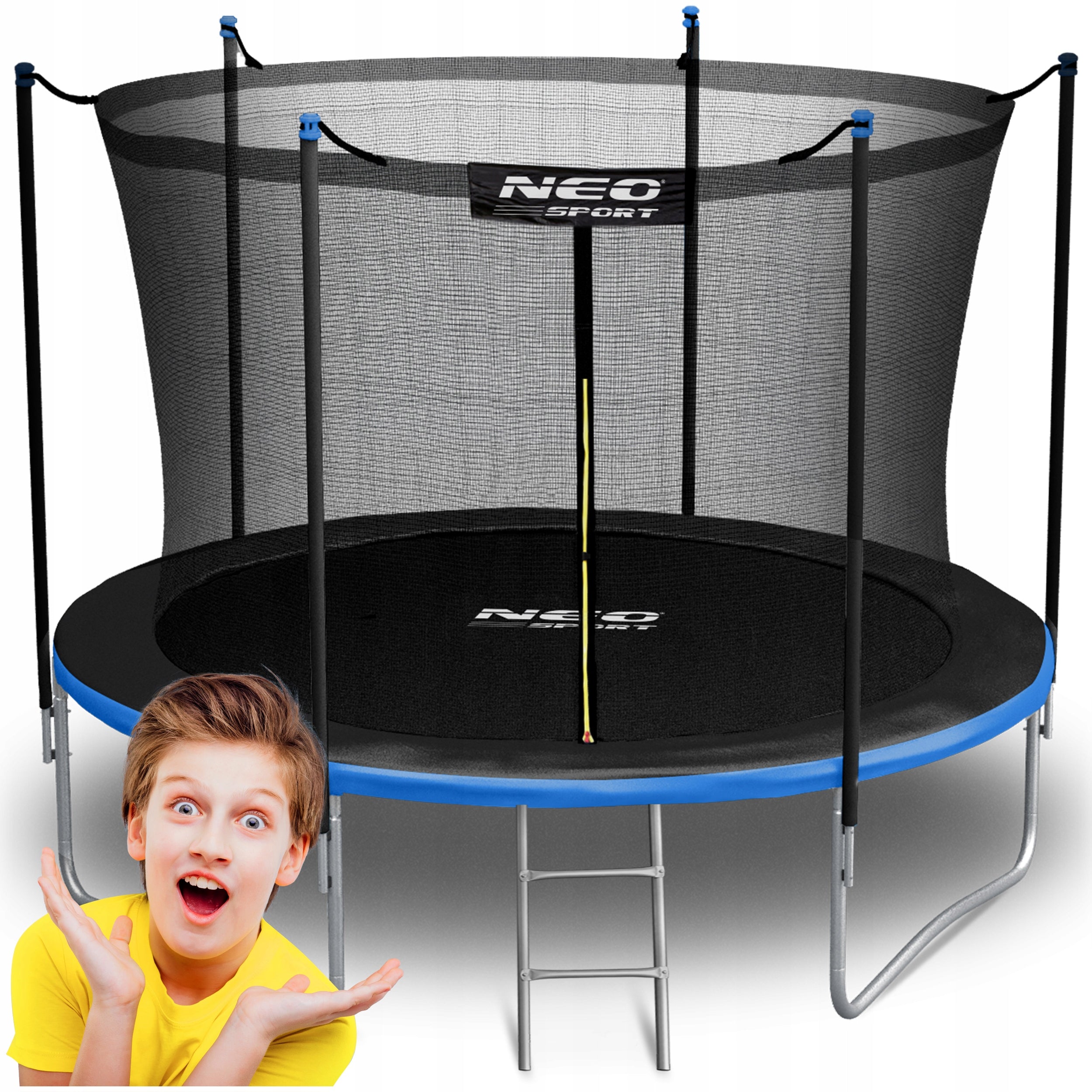 Children's Garden Trampoline 183cm 6ft + LADDER INNER MESH