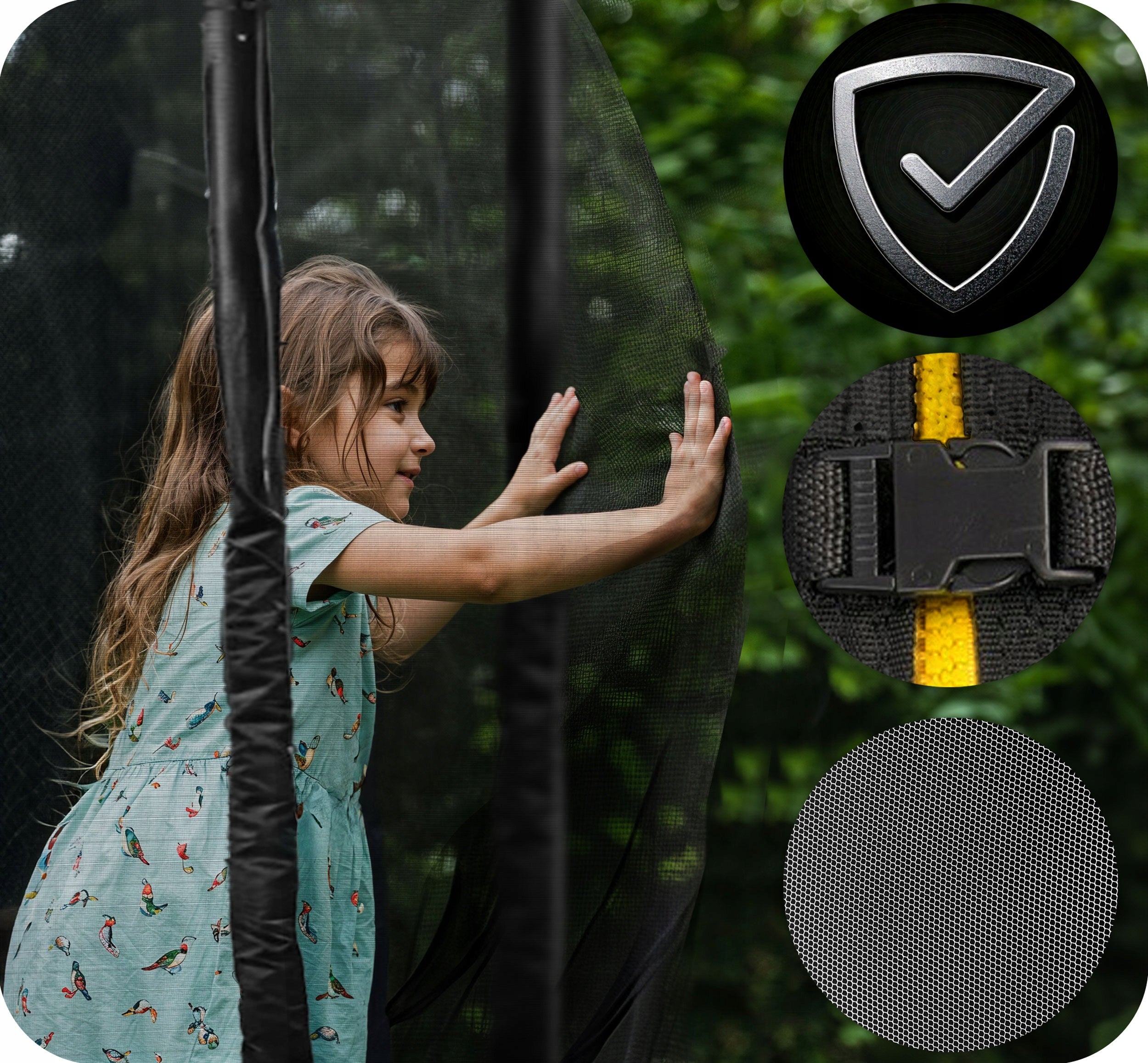 Children's Garden Trampoline 252cm 8ft Neosport LADDER INTERIOR MESH Height from ground level 55 cm