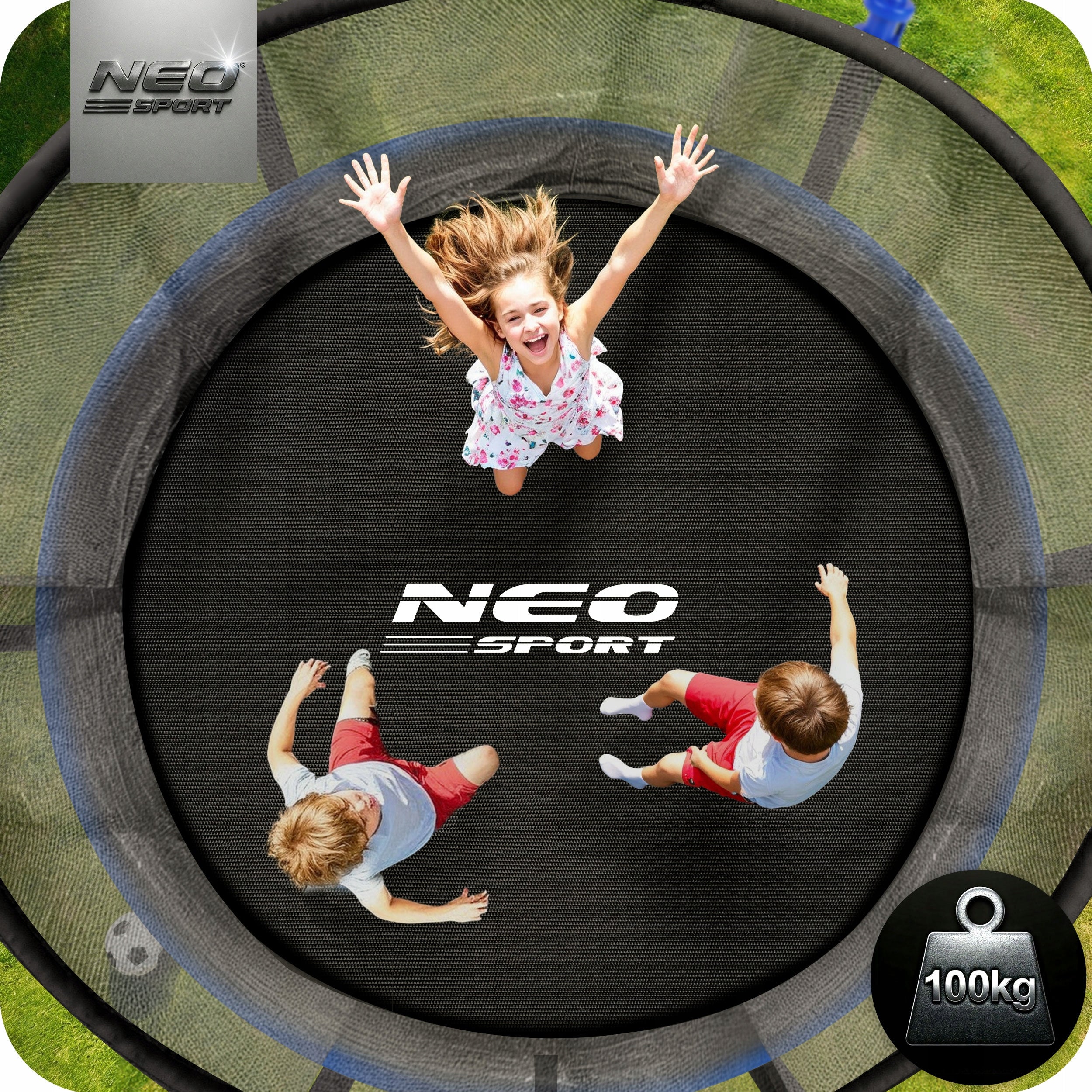 Children's Garden Trampoline 252cm 8ft Neosport LADDER INTERIOR MESH Number of springs/ropes 42