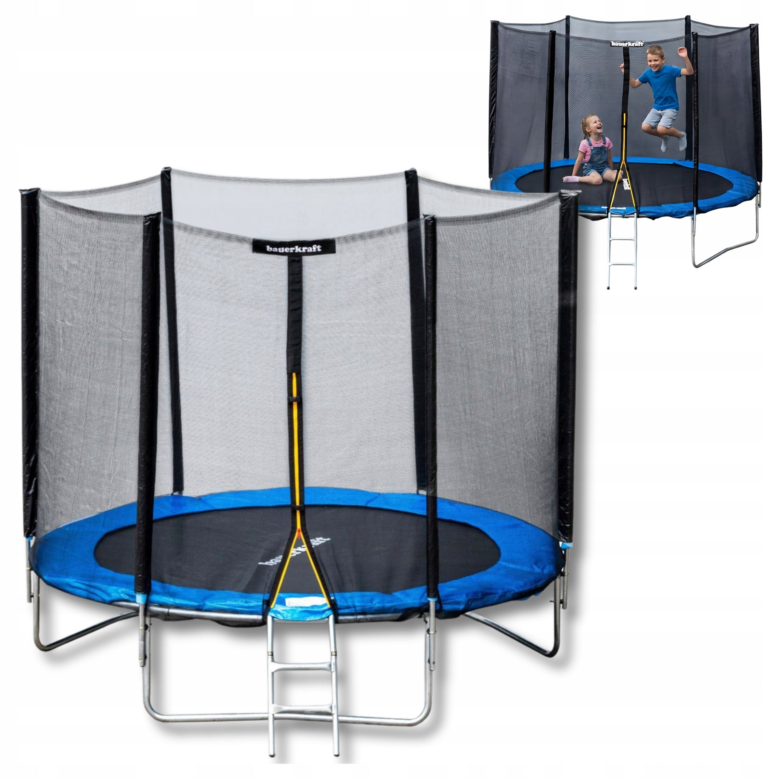 Children's Garden Trampoline 8ft 244-252cm With Outdoor Mesh Ladder