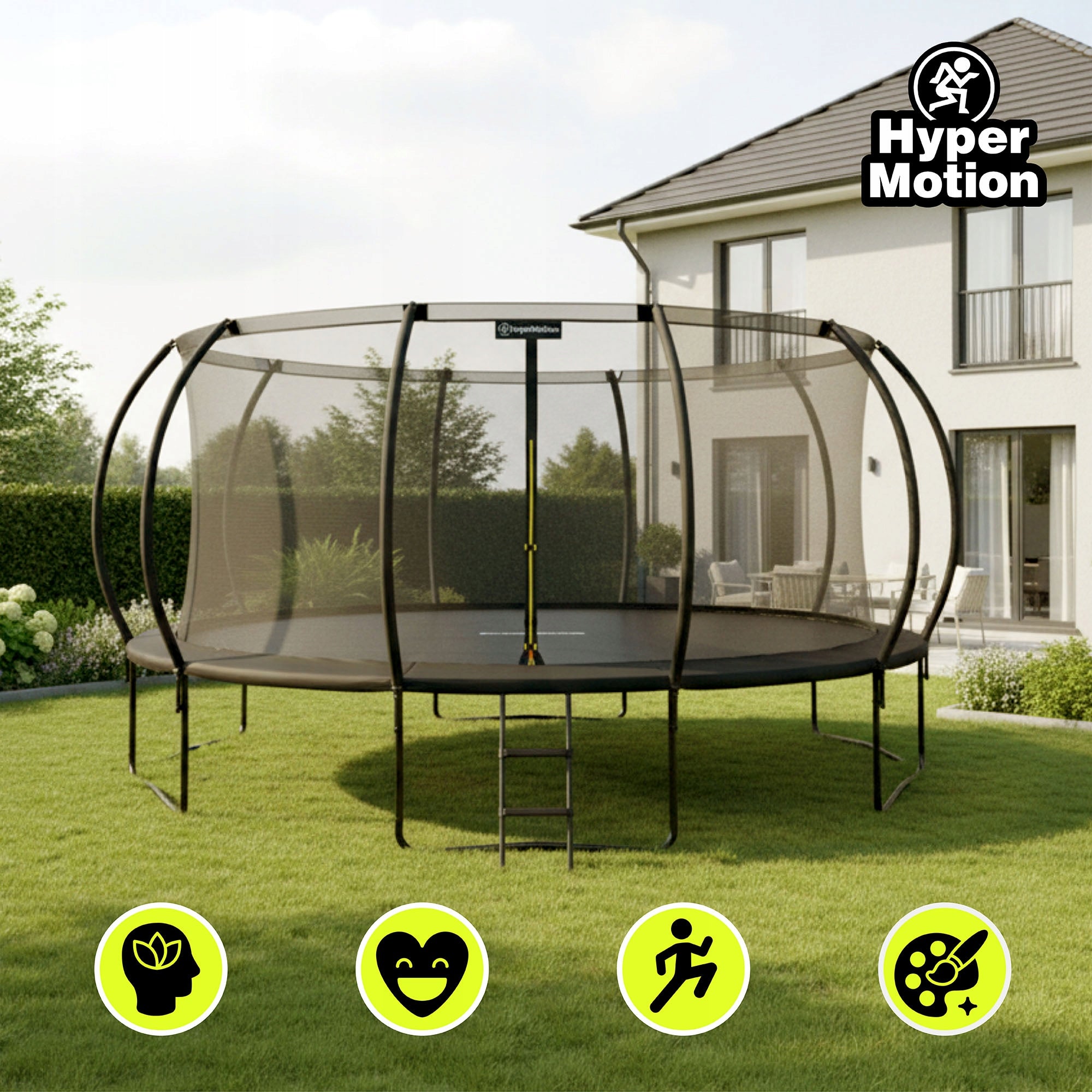 Children's Garden Trampoline Large 16FT with Ladder and Mesh Easy Assembly Manufacturer code TRAMPOLINE 16FT