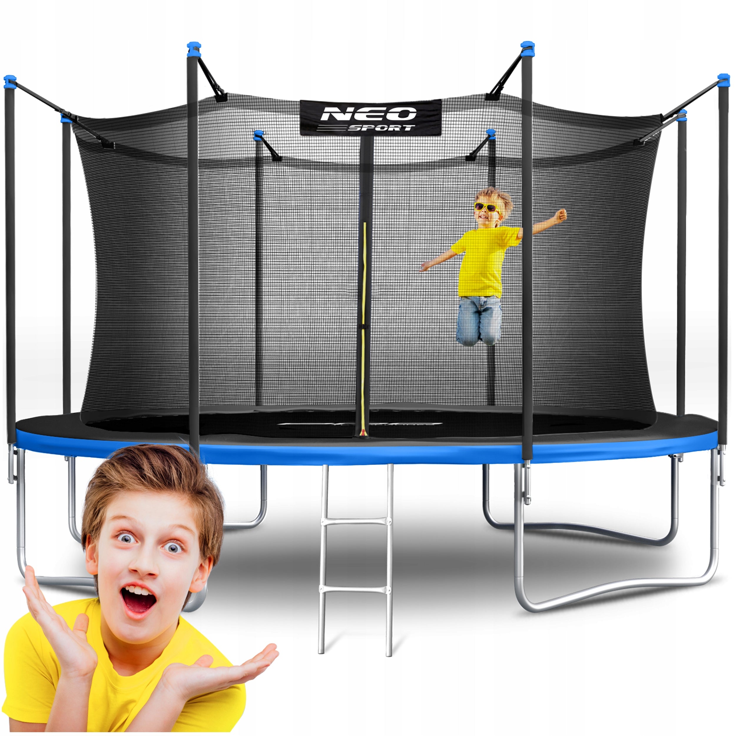 Children's Garden Trampoline With Inner Mesh 465cm 15ft Neosport Height from ground level 80 cm