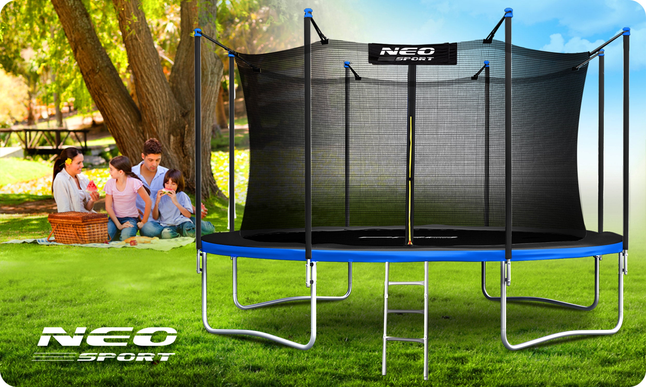 Children's Garden Trampoline With Inner Mesh 465cm 15ft Neosport Number of springs/ropes 90