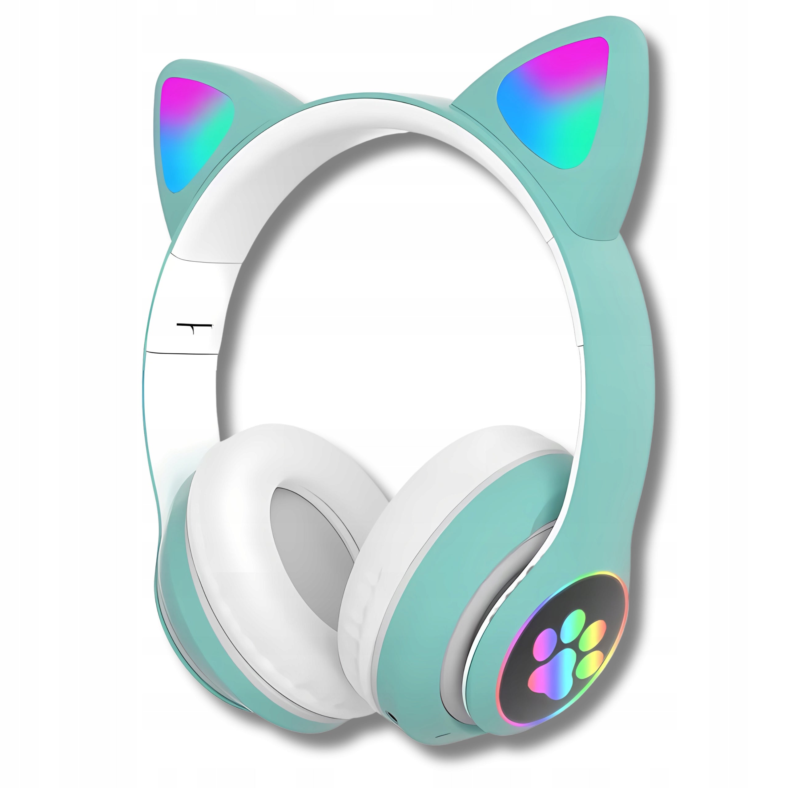 Children's Headphones Wireless Bluetooth On-Ear Cat Ears Green