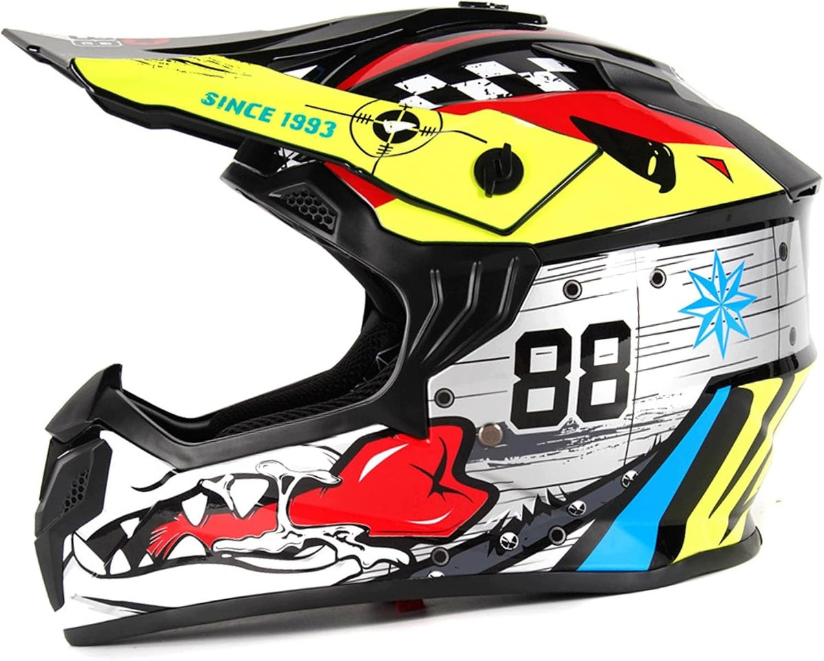 Children's Helmet Cross Motocross MTB ATV Quad Full Face 57-58cm QV