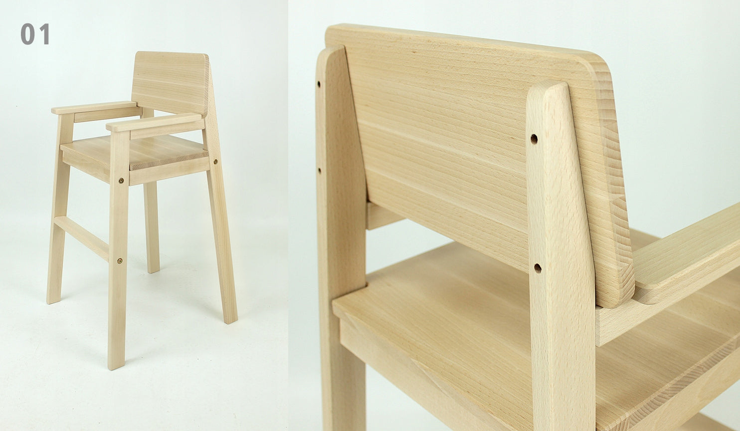 Children's High Chair for Table HANIA Beech Natural Clear Lacquer 01 Manufacturer code 5904639328083