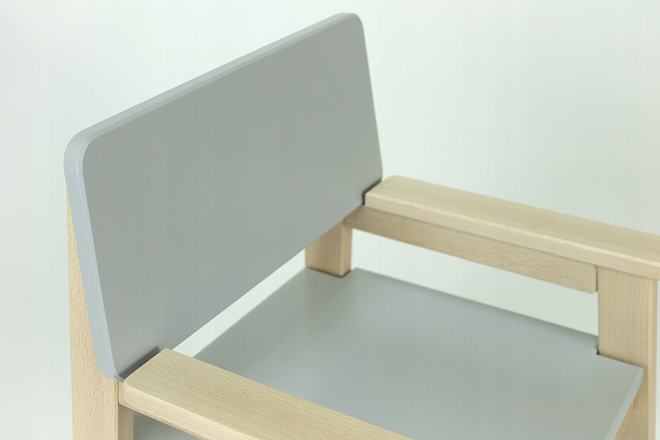 Children's High Chair for Table HANIA Beech Natural Concrete Grey 04 Packaging status original