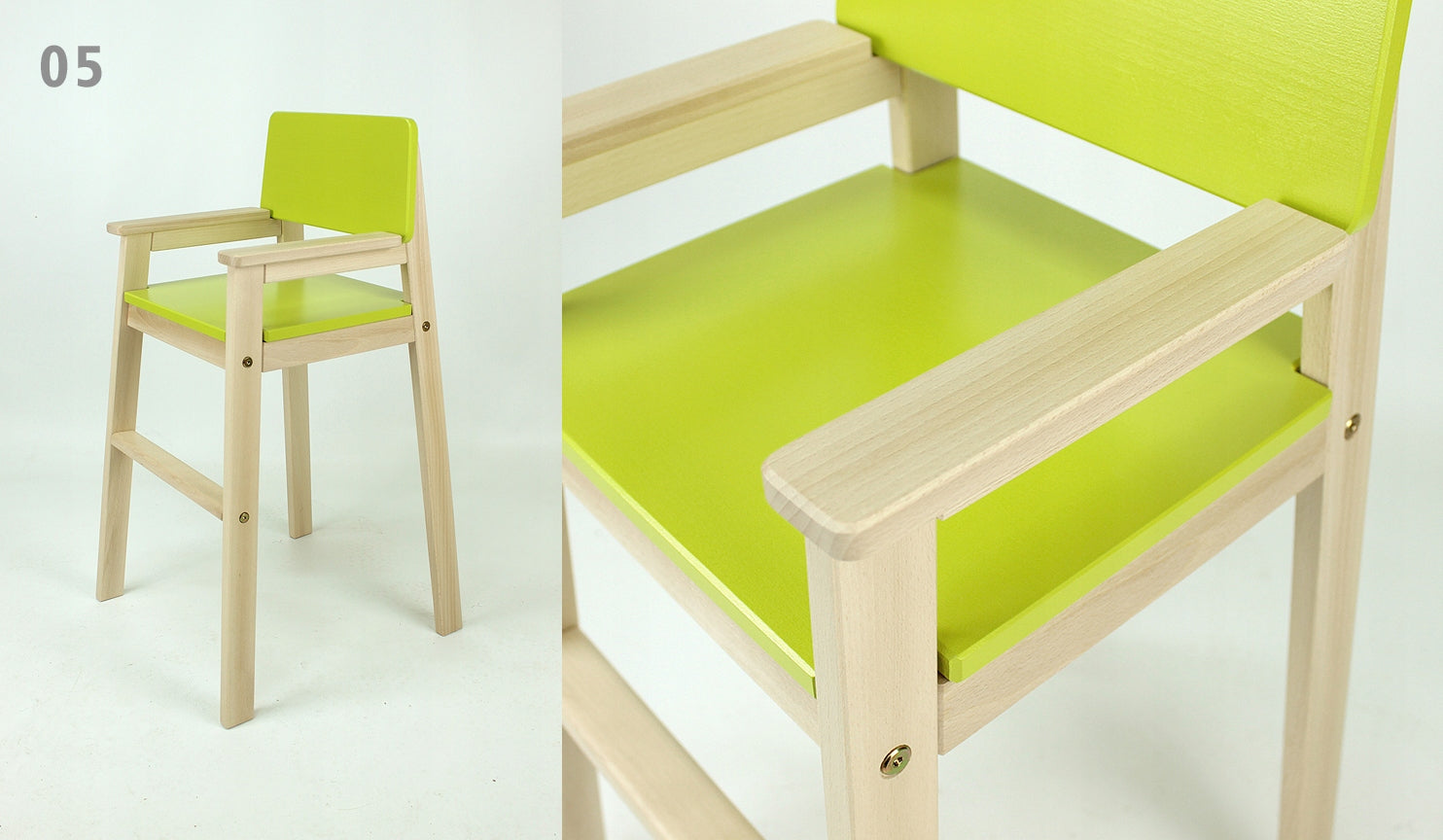 Children's High Chair for Table HANIA Beech Natural Lime Color 05 Brand no brand