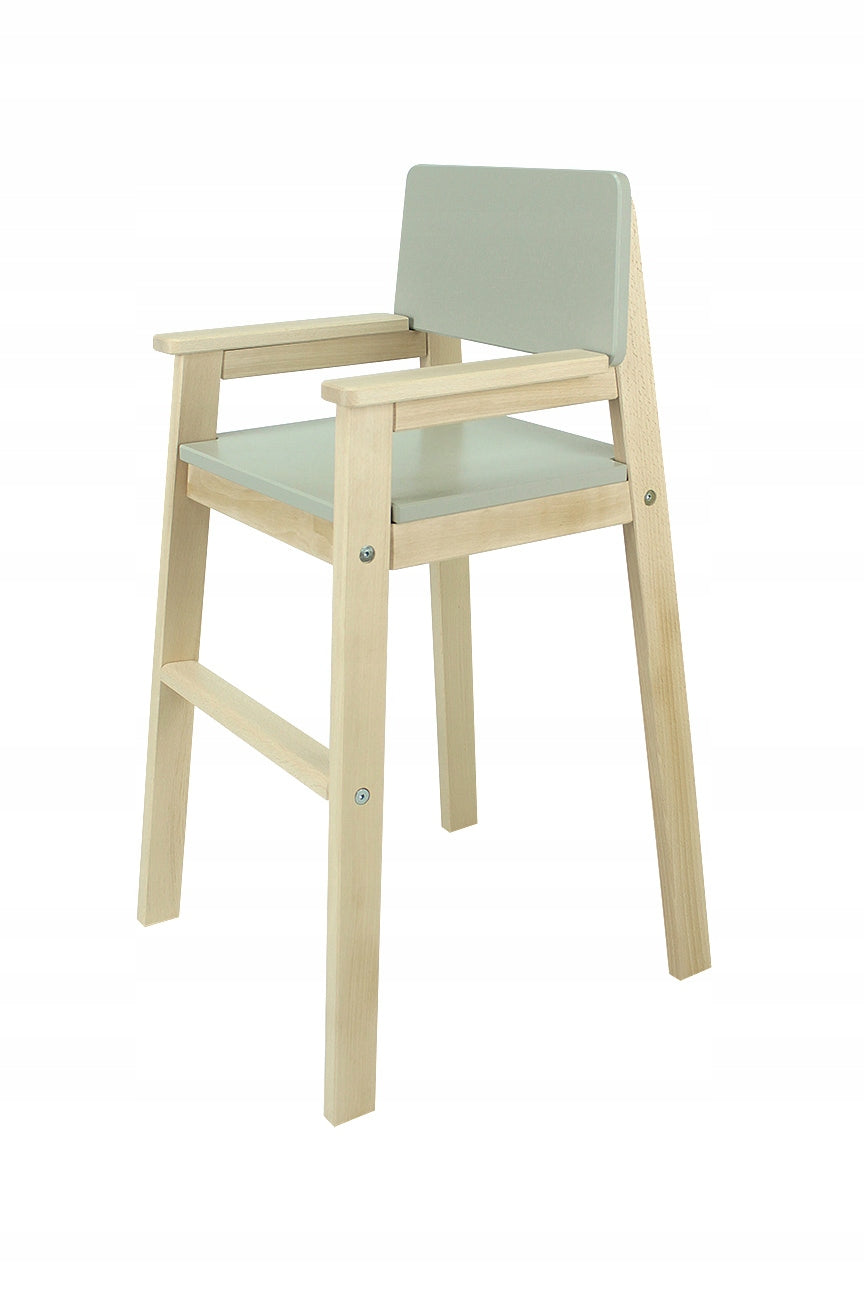 Children's High Chair for Table HANIA Natural Beech Grey Warm 03