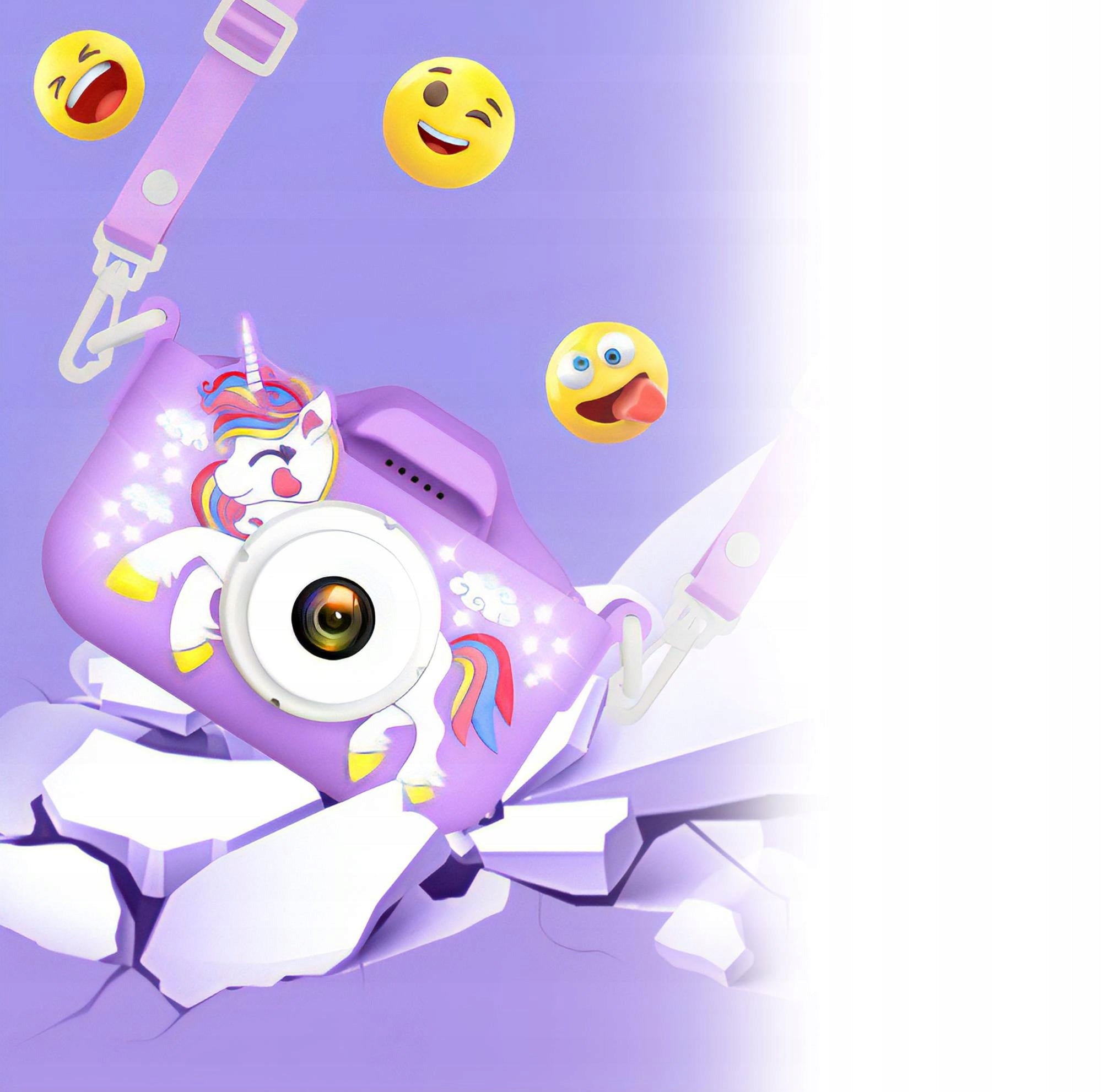 Children's LCD 40MPix digital camera unicorn USB purple + 32GB SD card Brand LOGIT