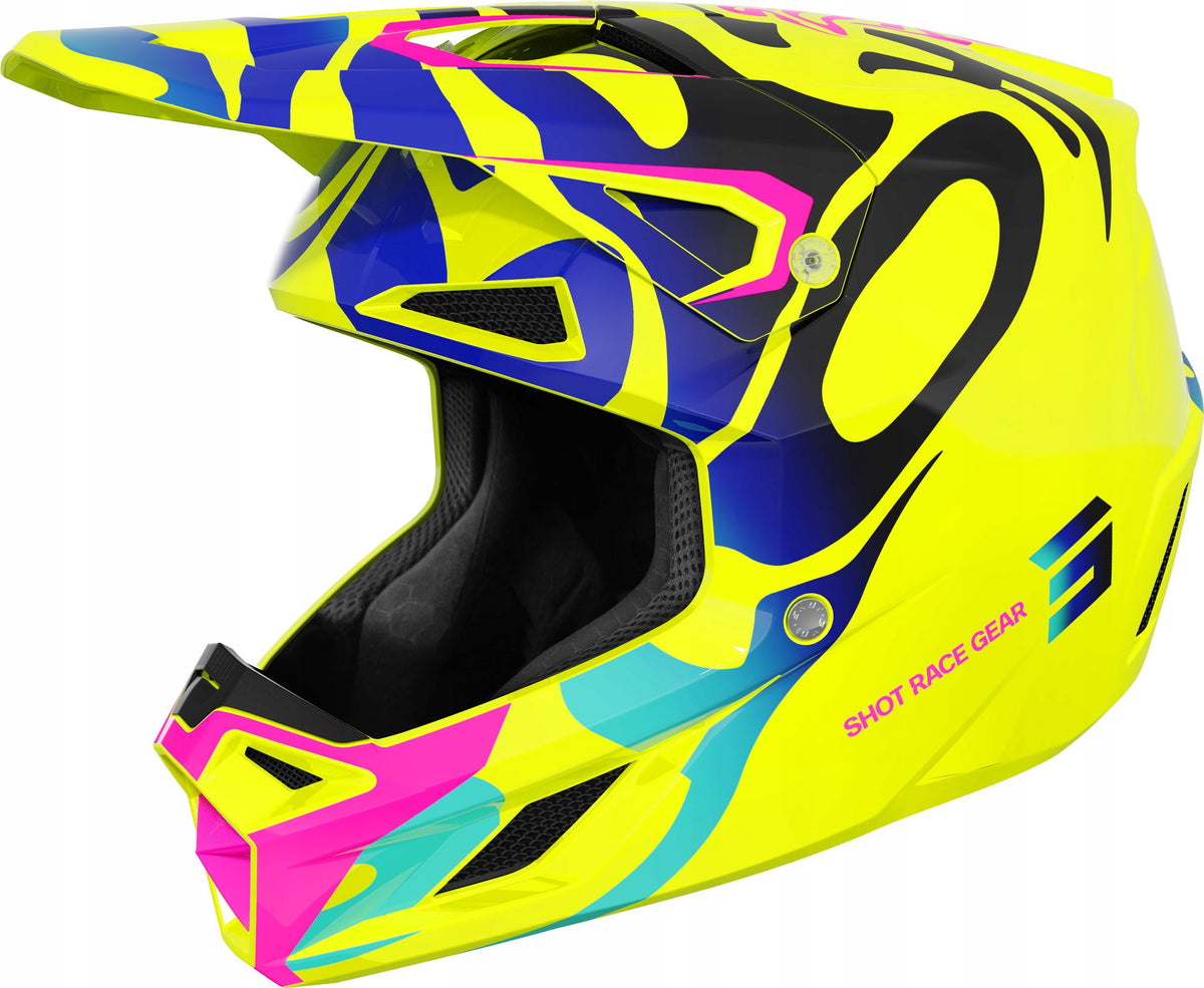 Children's Motocross Helmet SHOT KID SPEED GHOST NEON YELLOW GLOSSY r.YL