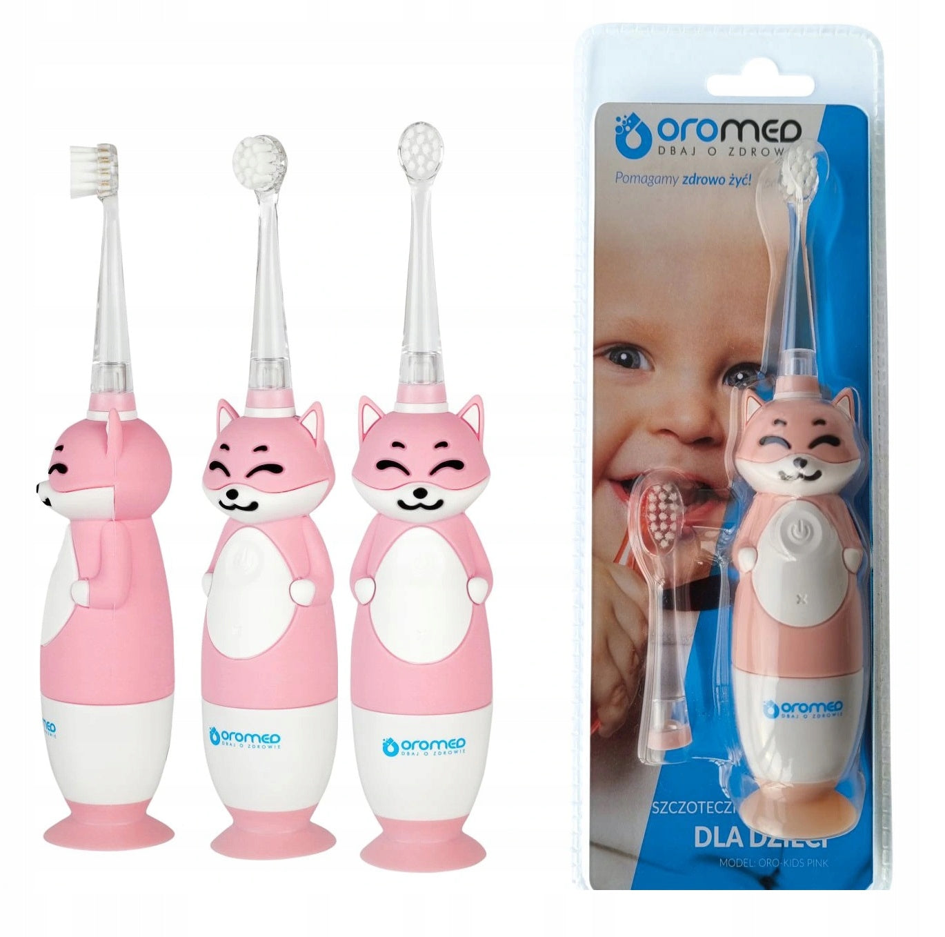 Children's Pink Electric Sonic electric toothbrush OROMED ORO-KIDS 0-3 years Batteries included no