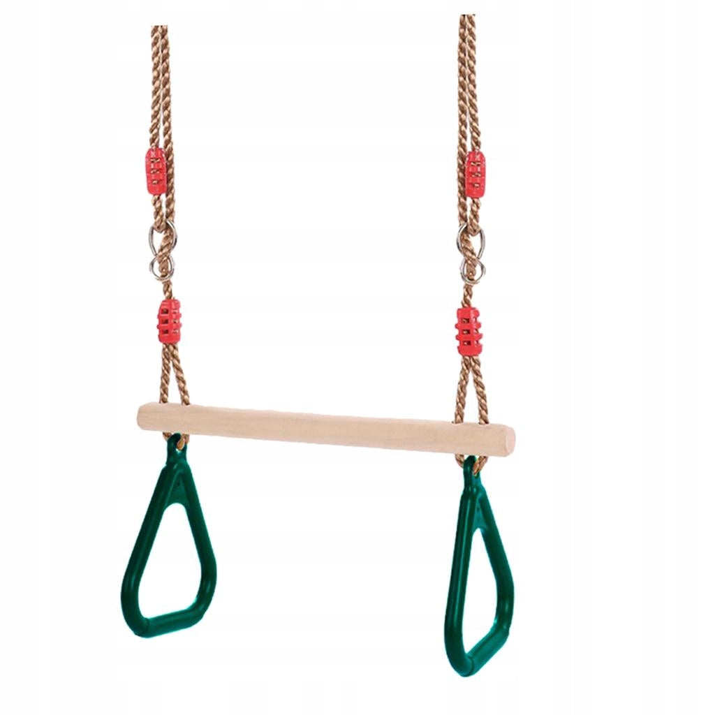 Children s Playground Trapezoidal Swing Made of Wood with Triangular Green Brand no brand