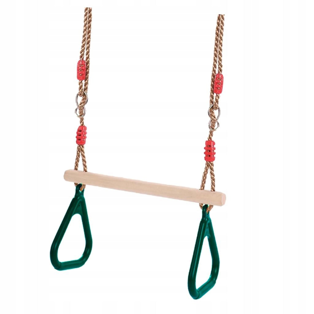 Children s Playground Trapezoidal Swing Made of Wood with Triangular Green Manufacturer code Does not apply