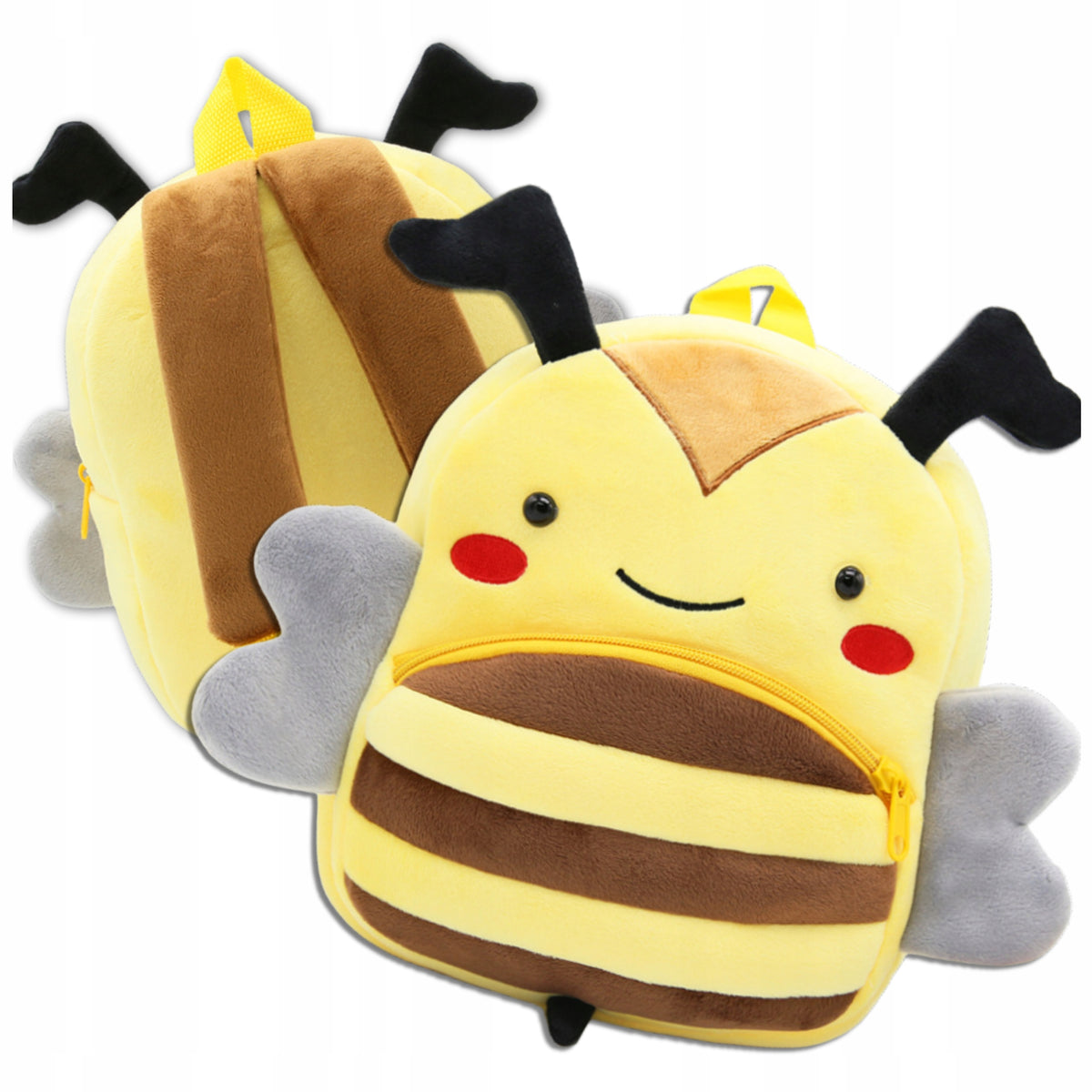 Children's Plush Backpack for Preschooler Bee Yellow roomy child Manufacturer code Dziecięcy Pluszowy Plecak dla przedszkolak