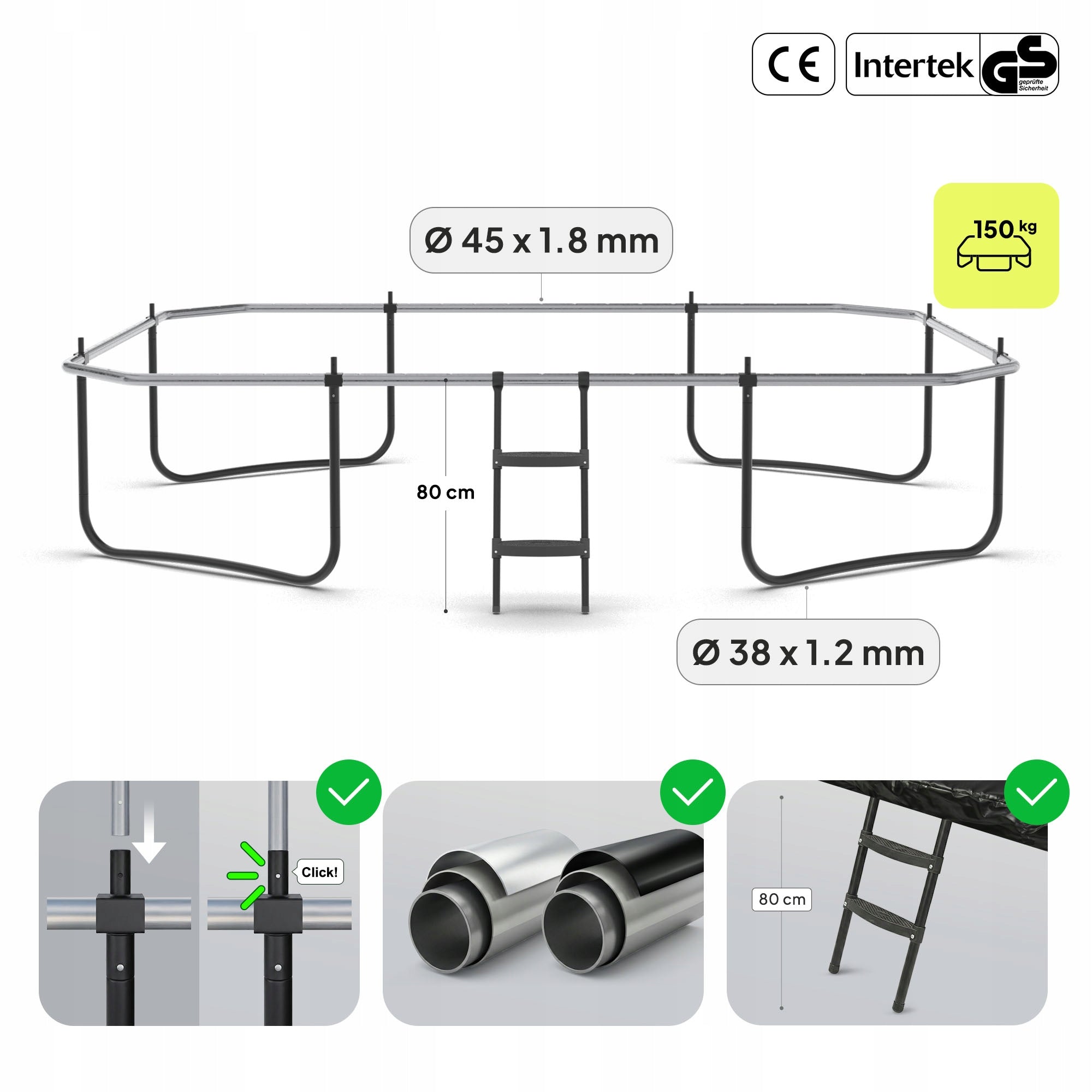 Children's Rectangular Garden Trampoline with Inner Mesh 8FT x 12FT Zipro Manufacturer code 15521891