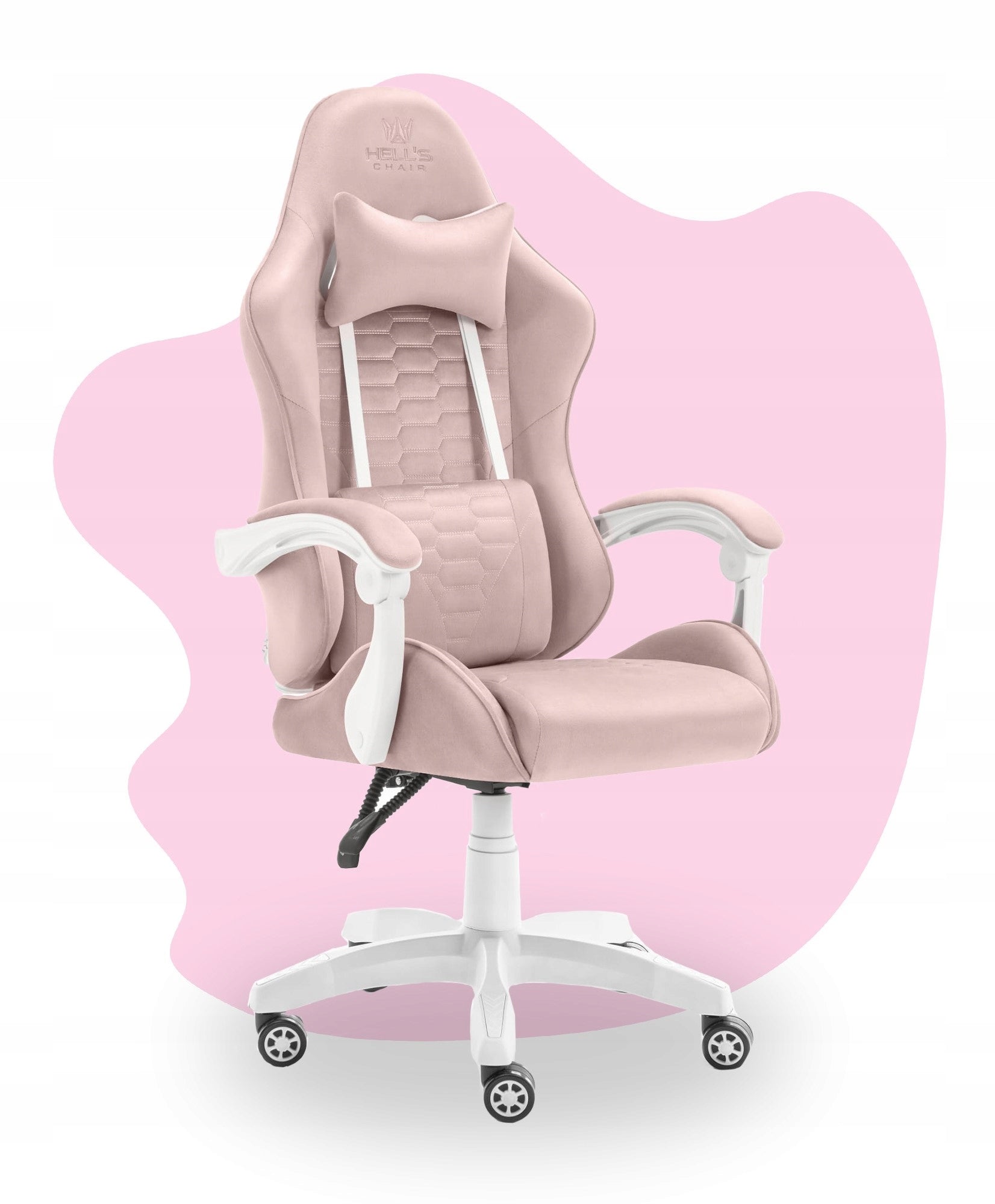 Children's Rotating Gaming Chair Hell's Chair HC-1000 Pink Fabric Manufacturer code HC- 1000 Kids Pink- White- Tkanina