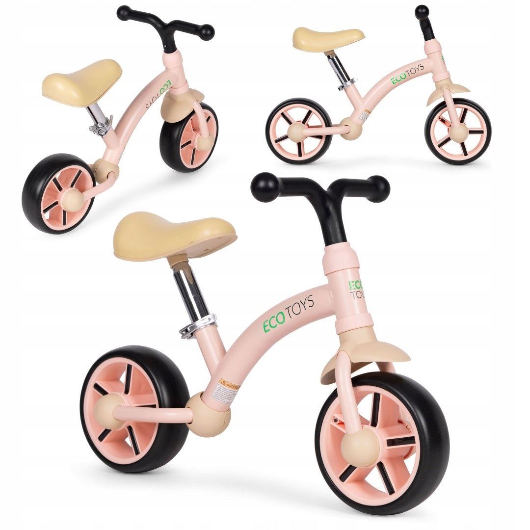 Children's Running Bike Adjustable Saddle Pink Age 3+ Ecotoys Packaging status original