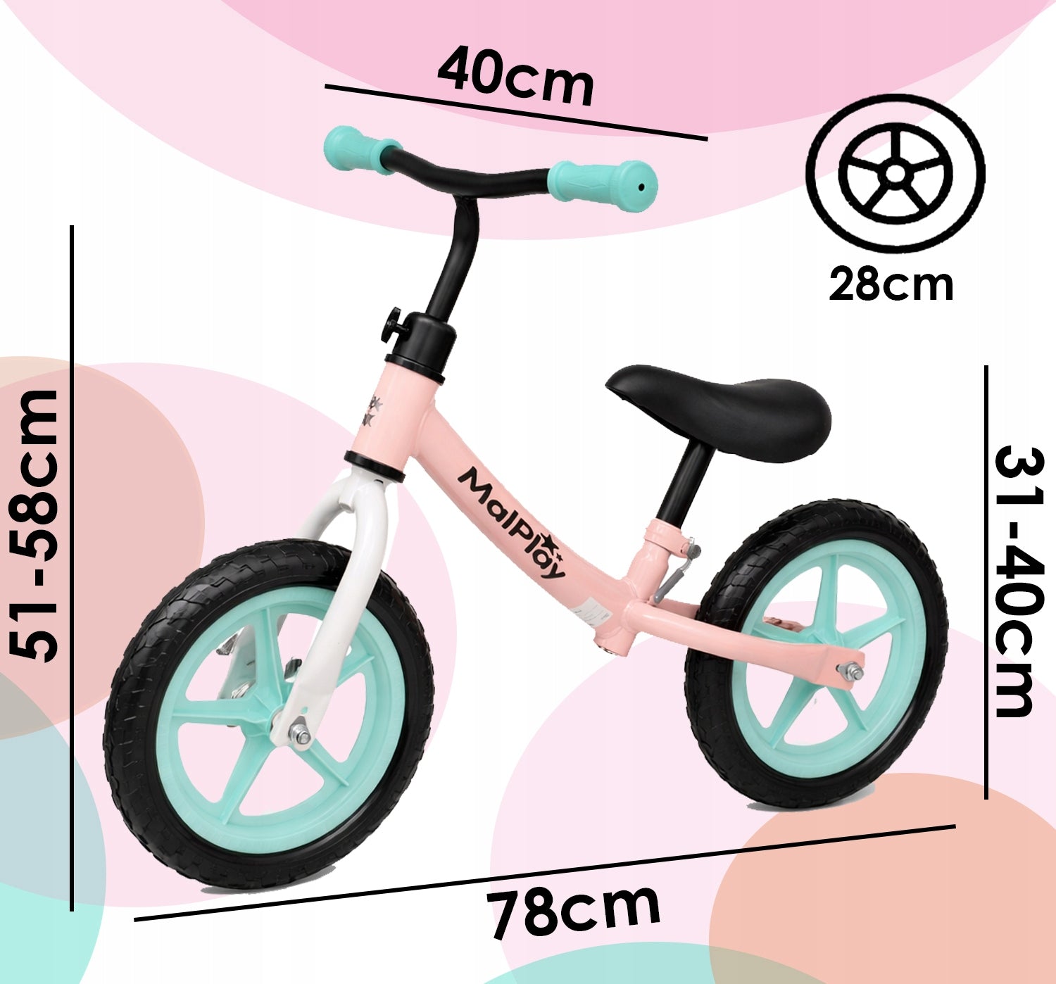 Children's Running Bike Bicycle Walker Wheels EVA 12'' FOR 2 YEAR OLD Brand Allvo