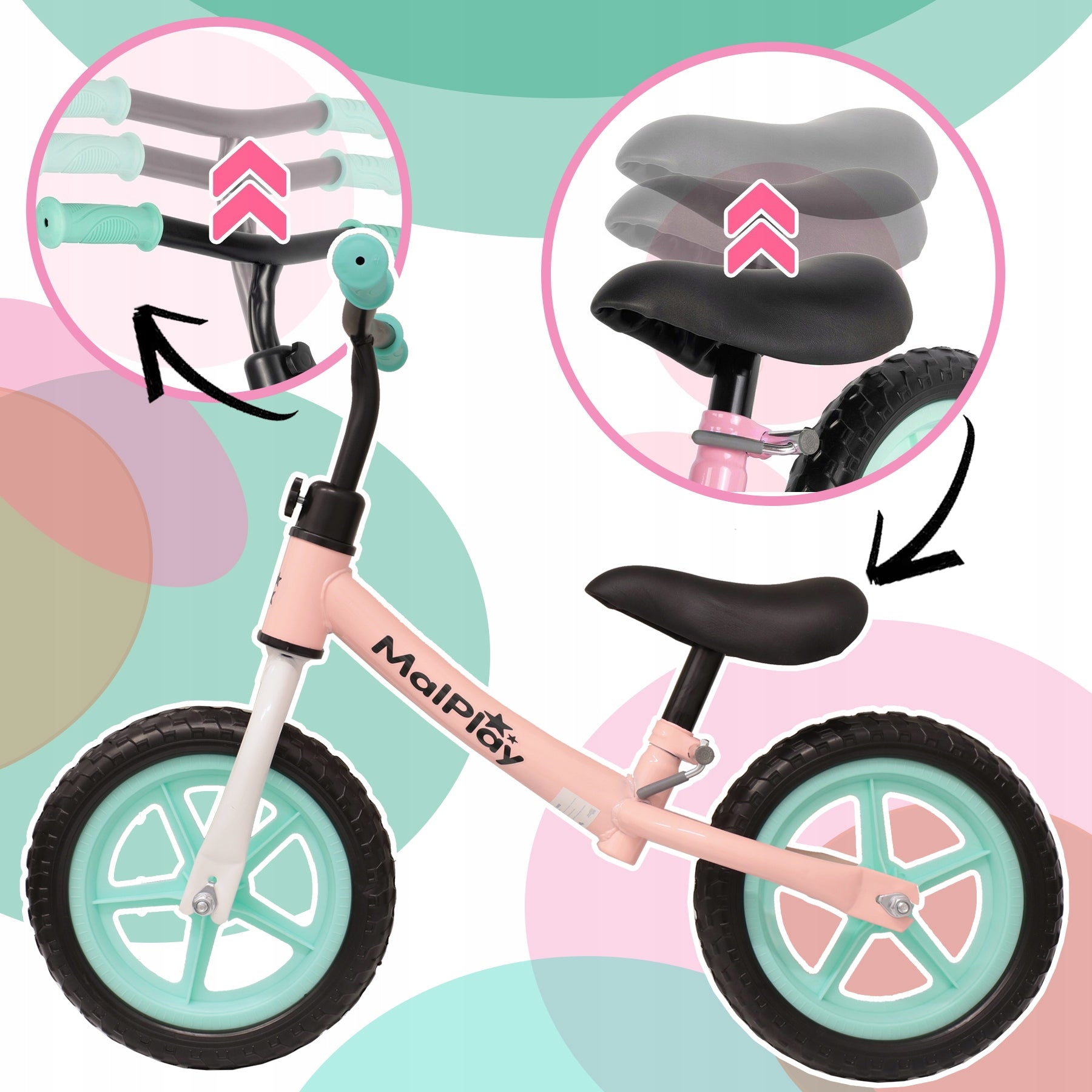 Children's Running Bike Bicycle Walker Wheels EVA 12'' FOR 2 YEAR OLD Height 80–108 cm