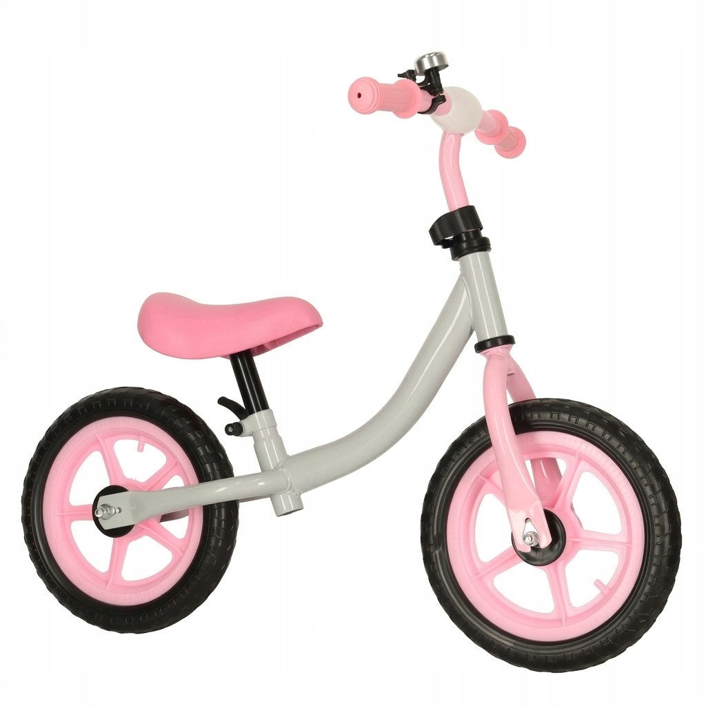 Children's Running Bike Lightweight Rejectable 1,8kg Foam Wheels Grey Pink Manufacturer code 1,8kg Koła Piankowe Szary Różowy