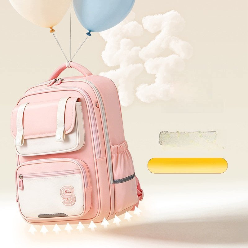 Children's School Backpack 1-6 Class Lightweight Large Capacity Relieving Pink Brand no brand
