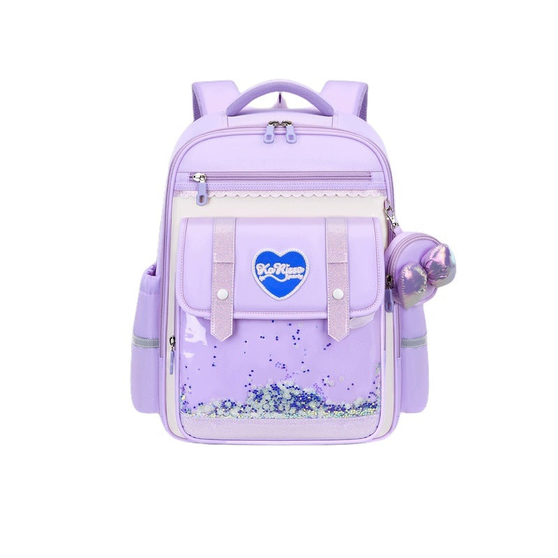 Children's School Backpack 1-6 Class Purple Large Capacity Safe