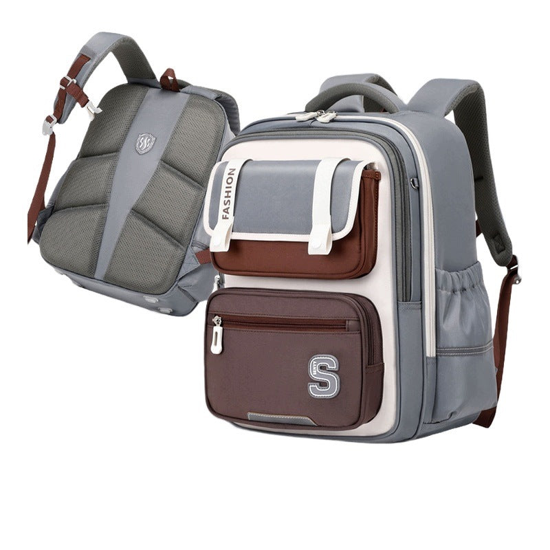 Children's School Backpack 1-6 Years Grey Large Lightweight Relieving