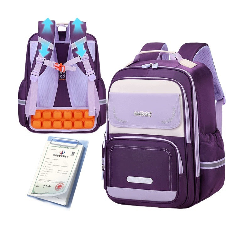 Children's School Backpack 1-6 Years Purple Large Floating Relief