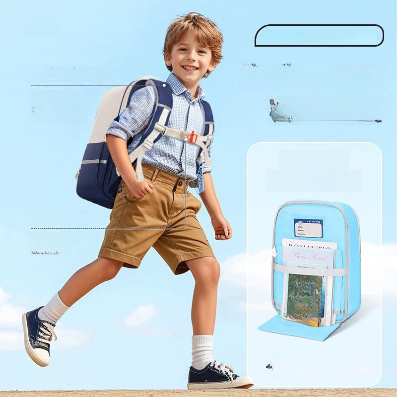 Children's School Backpack Antibacterial Super Light Blue With White For Brand no brand