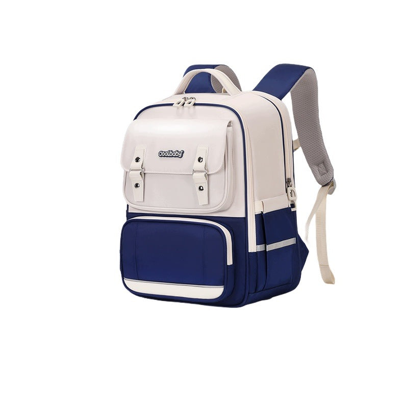 Children's School Backpack Antibacterial Super Light Blue With White For