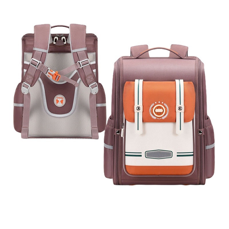 Children's School Backpack Boys Girls Brown Water Resistance
