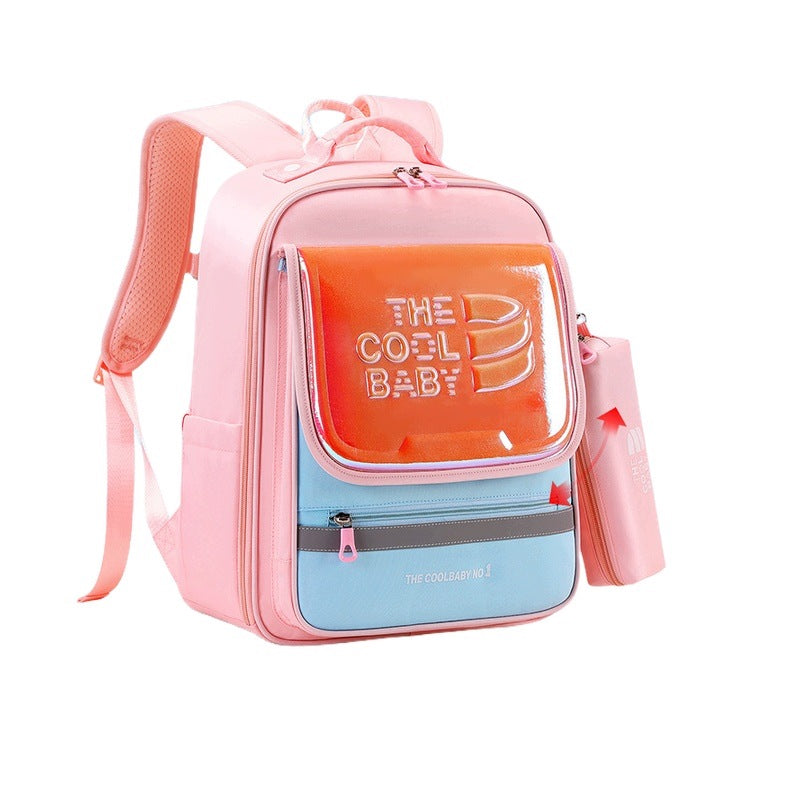 Children's School Backpack For Boys And Girls Pink Super Lightweight