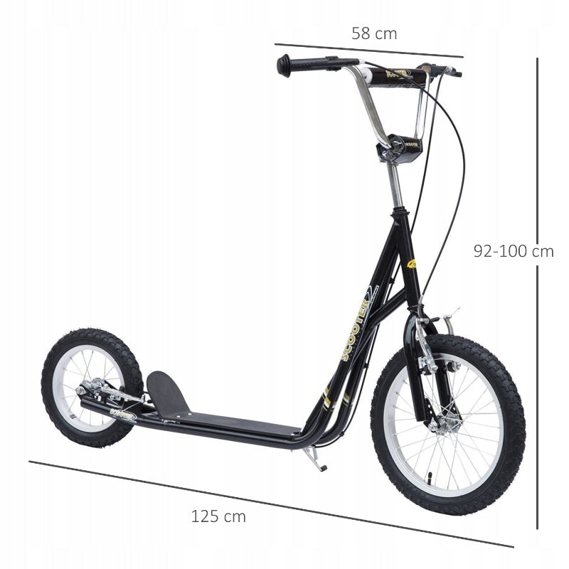 Children's Scooter Urban Children Adjustable with Brakes Black Wheels pumped