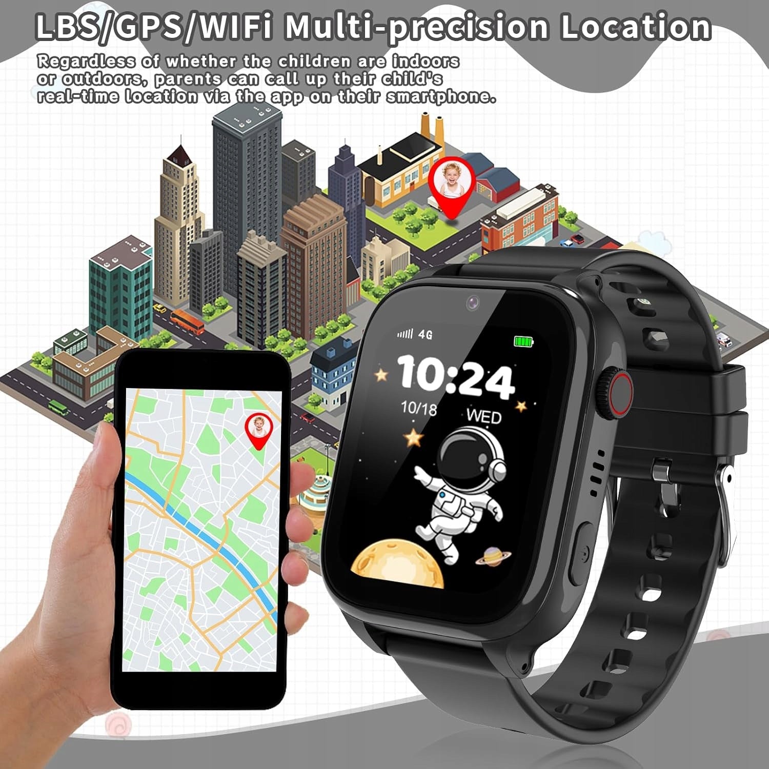 Children's Smartwatch 4G GPS WiFi SOS Video Calls IP68/BLUE Brand no brand