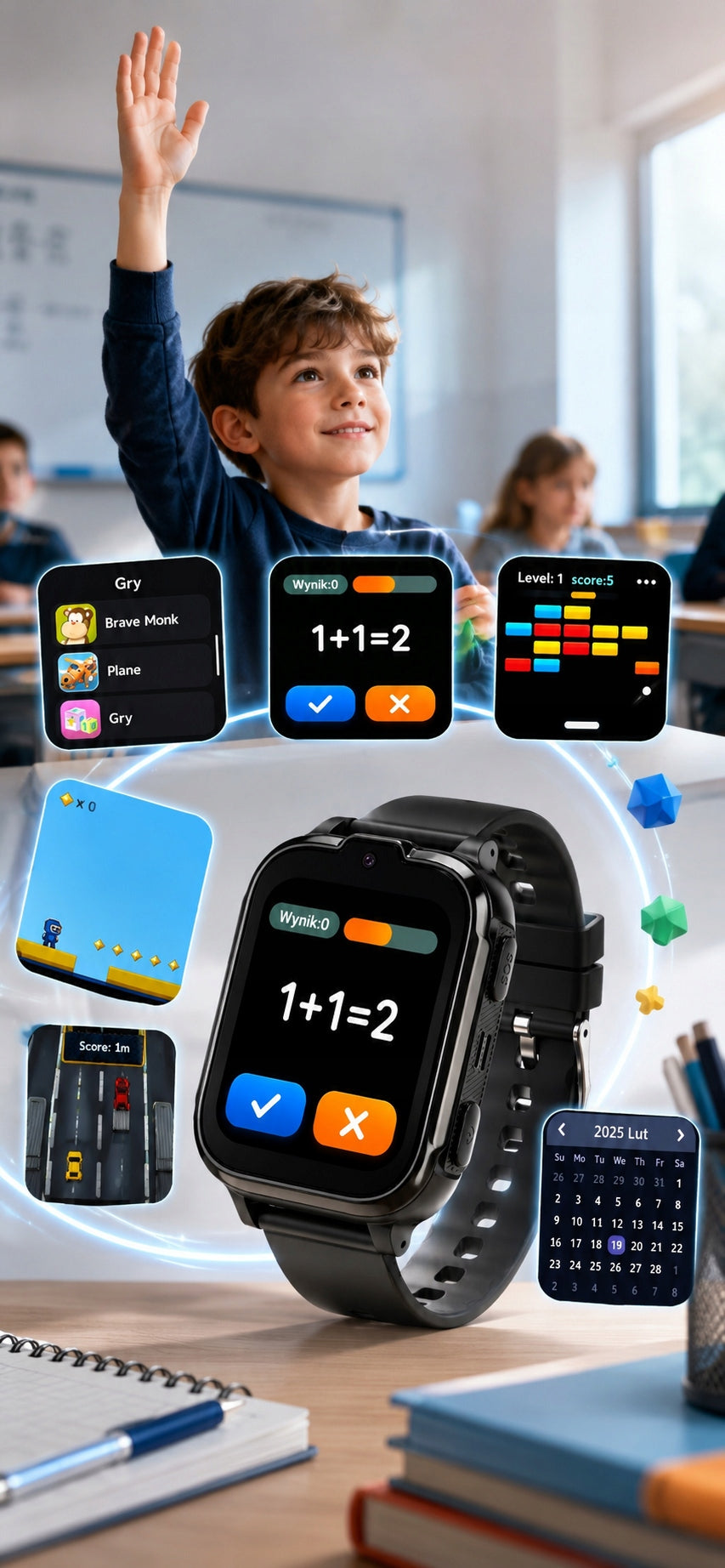 Children's Smartwatch 4G SIM SOS Locator Gift ,for school for boy Brand Rubicon