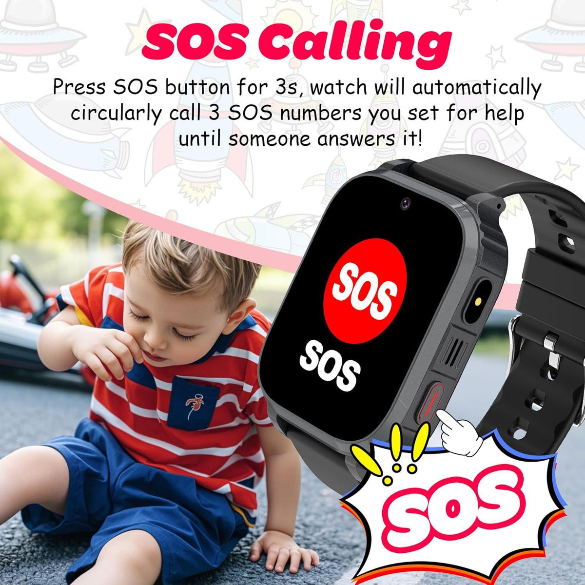 Children's Smartwatch Ruopoem Blue GPS 4G Video Call IP68 Packaging status original