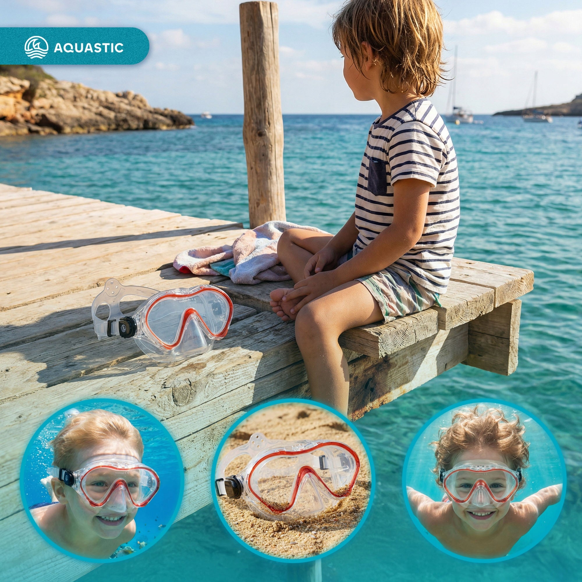 Children's Swimming Diving Mask SNORKELING AQUASTIC Minke Kind for children