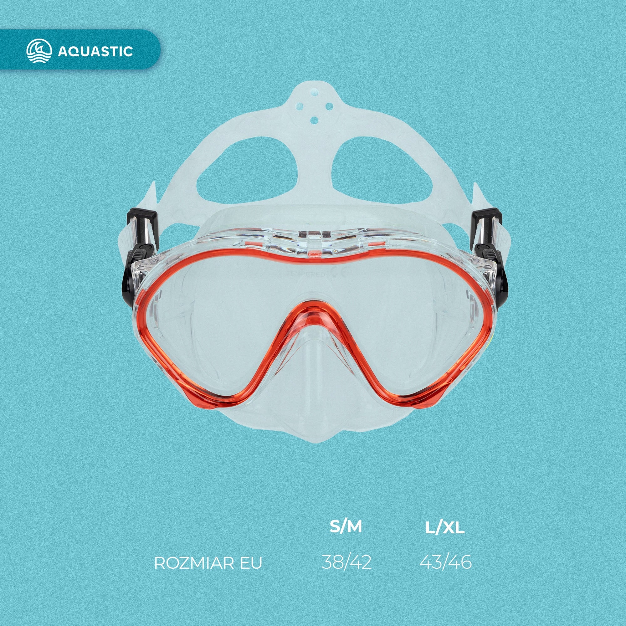 Children's Swimming Diving Mask SNORKELING AQUASTIC Minke Model AQS-B4I027-RD