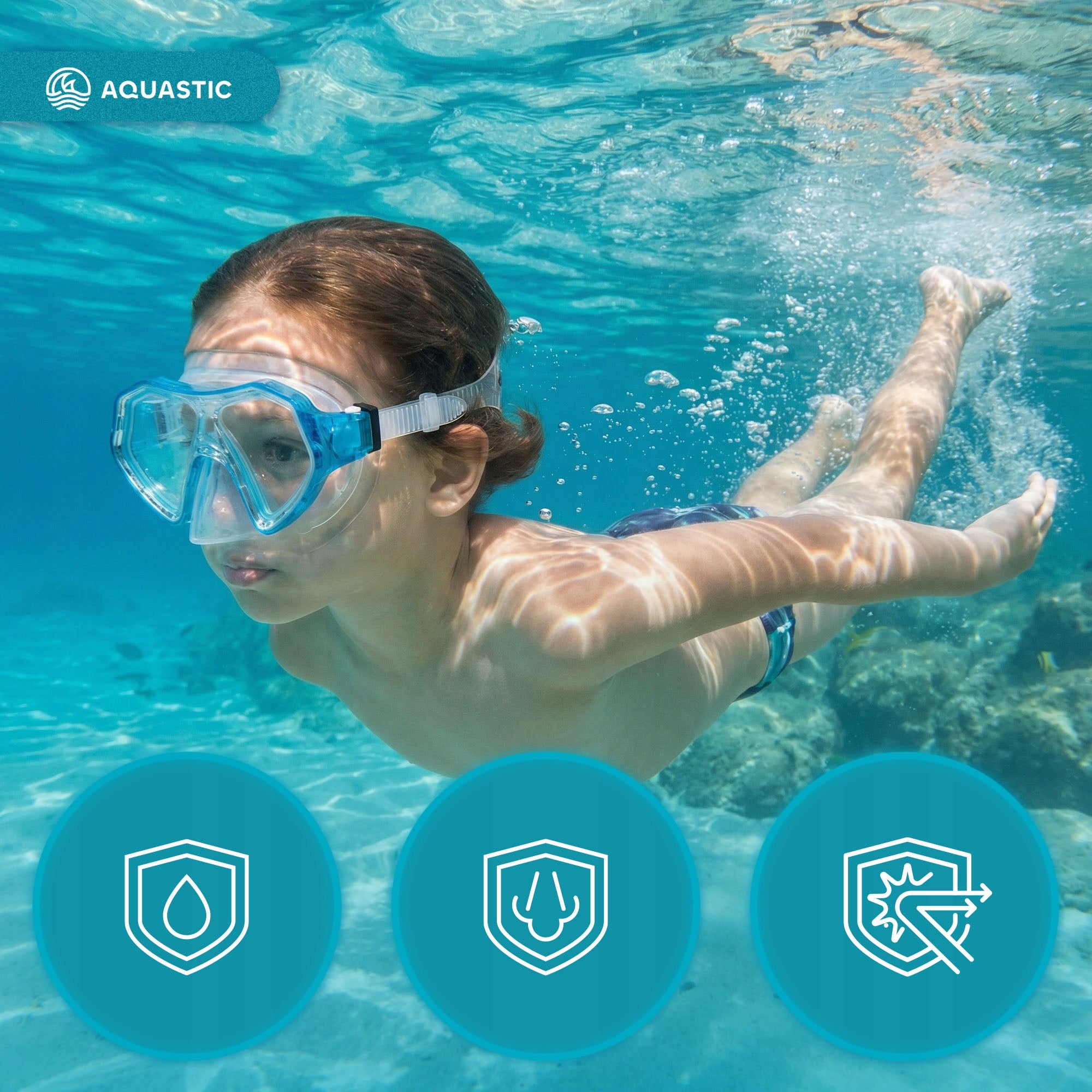Children's Swimming Diving Mask SNORKELING AQUASTIC Shelly Gender boy