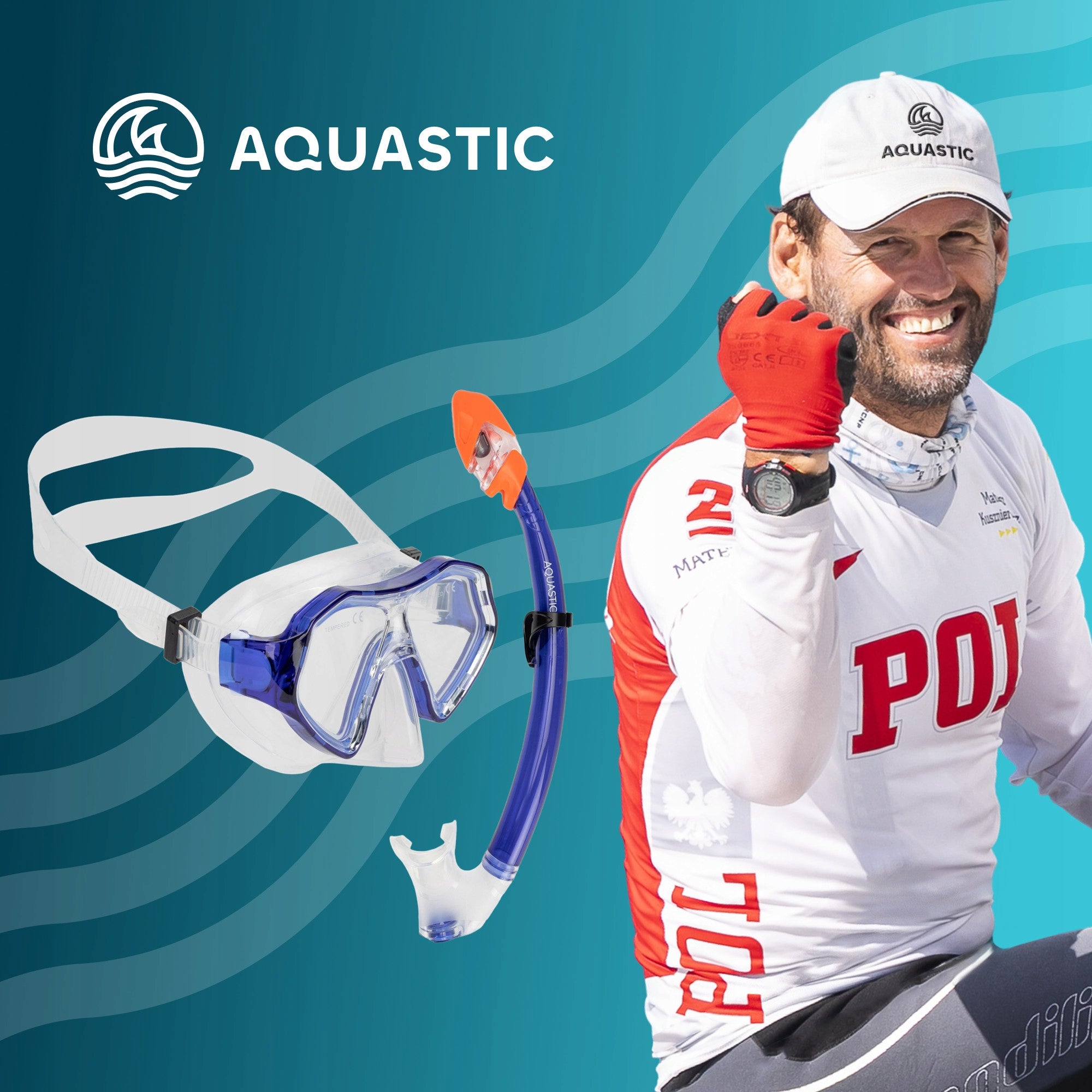 Children's Swimming Diving Set SNORKELING AQUASTIC MASK PIPE Brand Aquastic