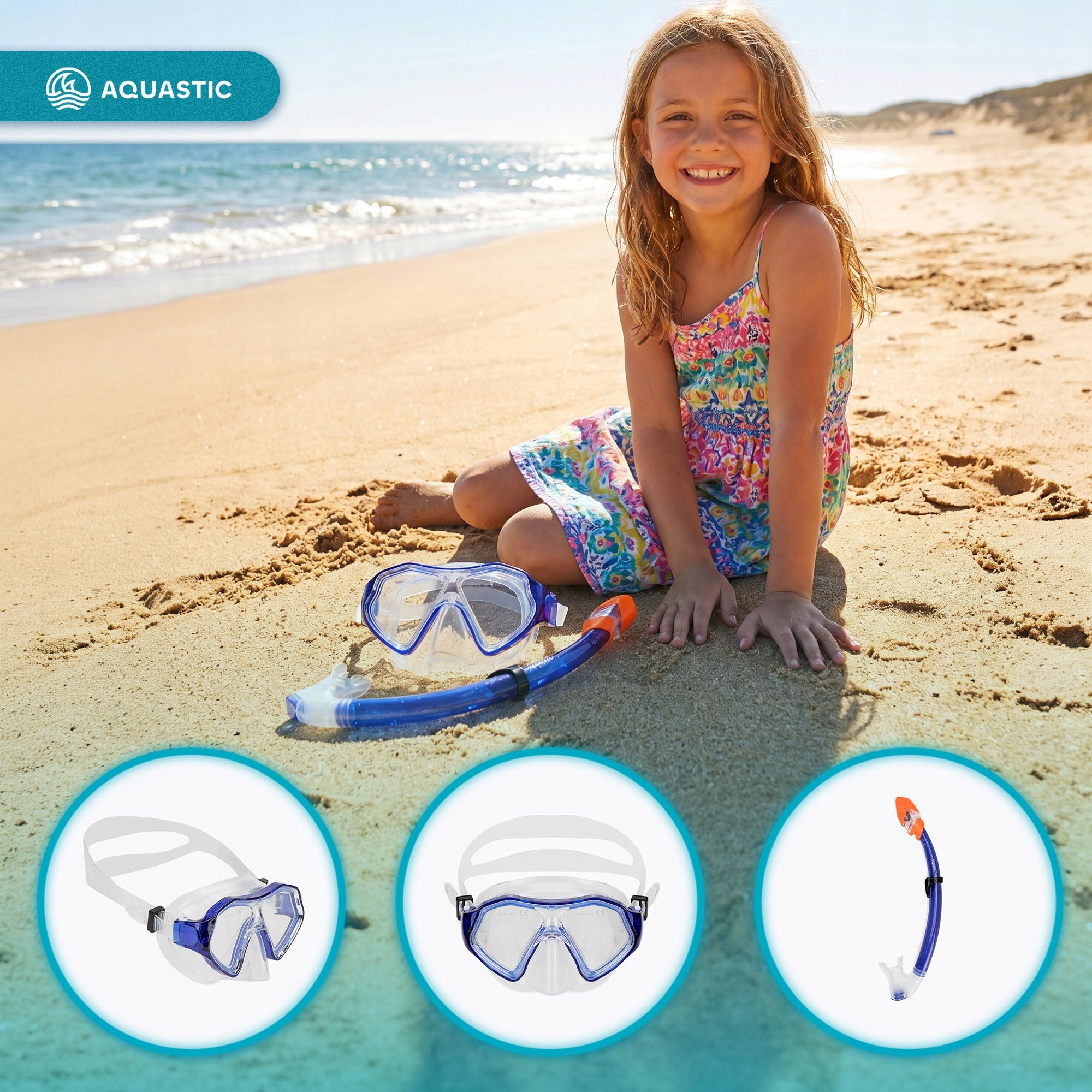 Children's Swimming Diving Set SNORKELING AQUASTIC MASK PIPE Model Shelly